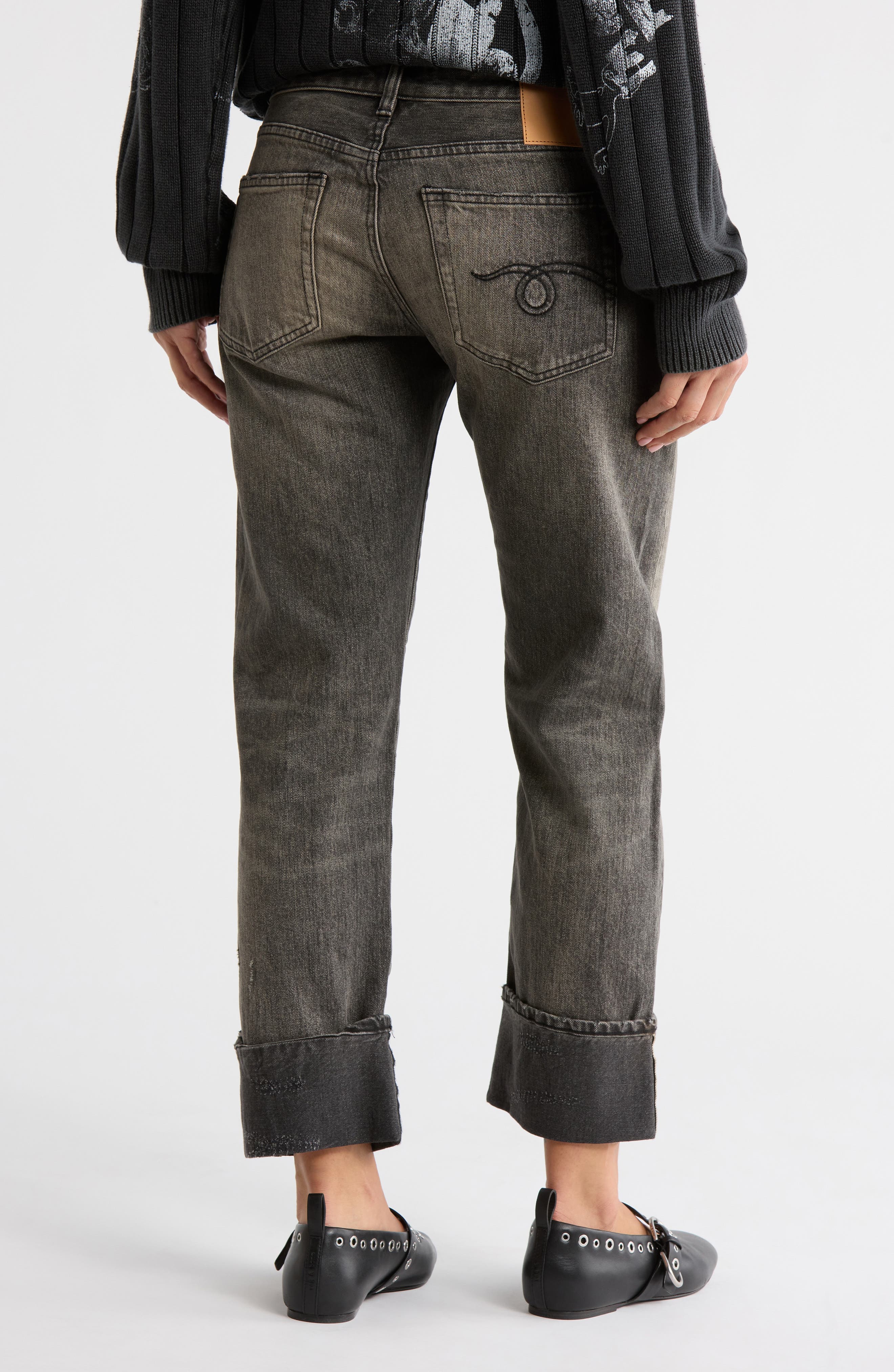 Cuffed Straight Leg Jeans - image 2