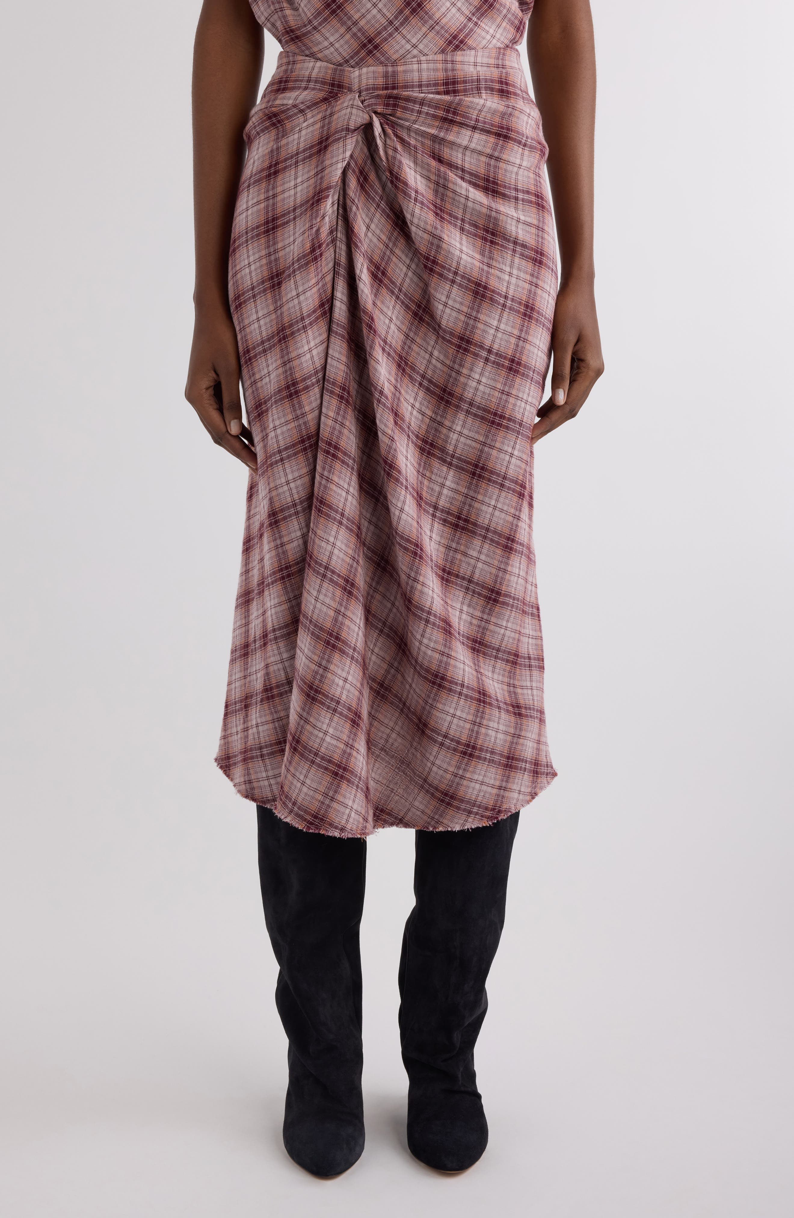Nicole Plaid Cotton Skirt - image 1