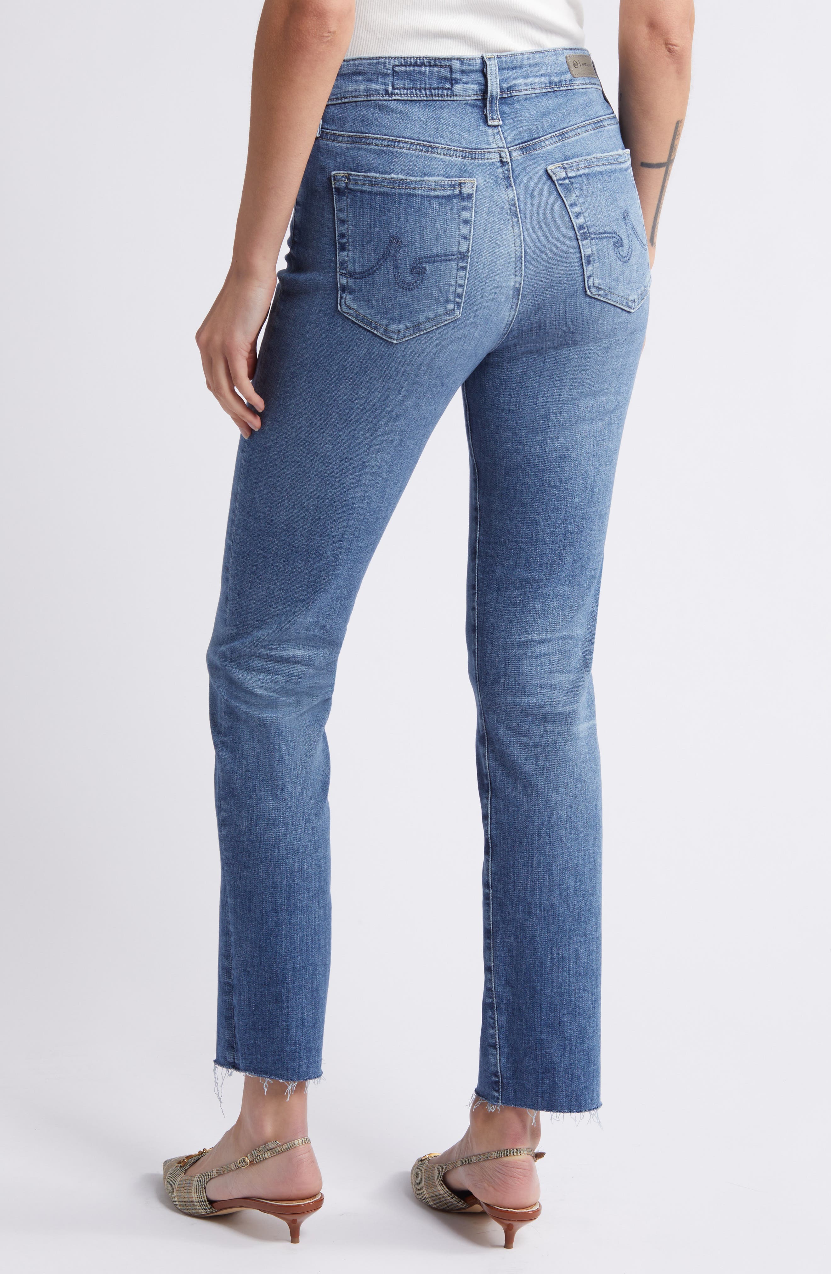 Mari Raw Hem Slim Straight Leg Jeans - image 2