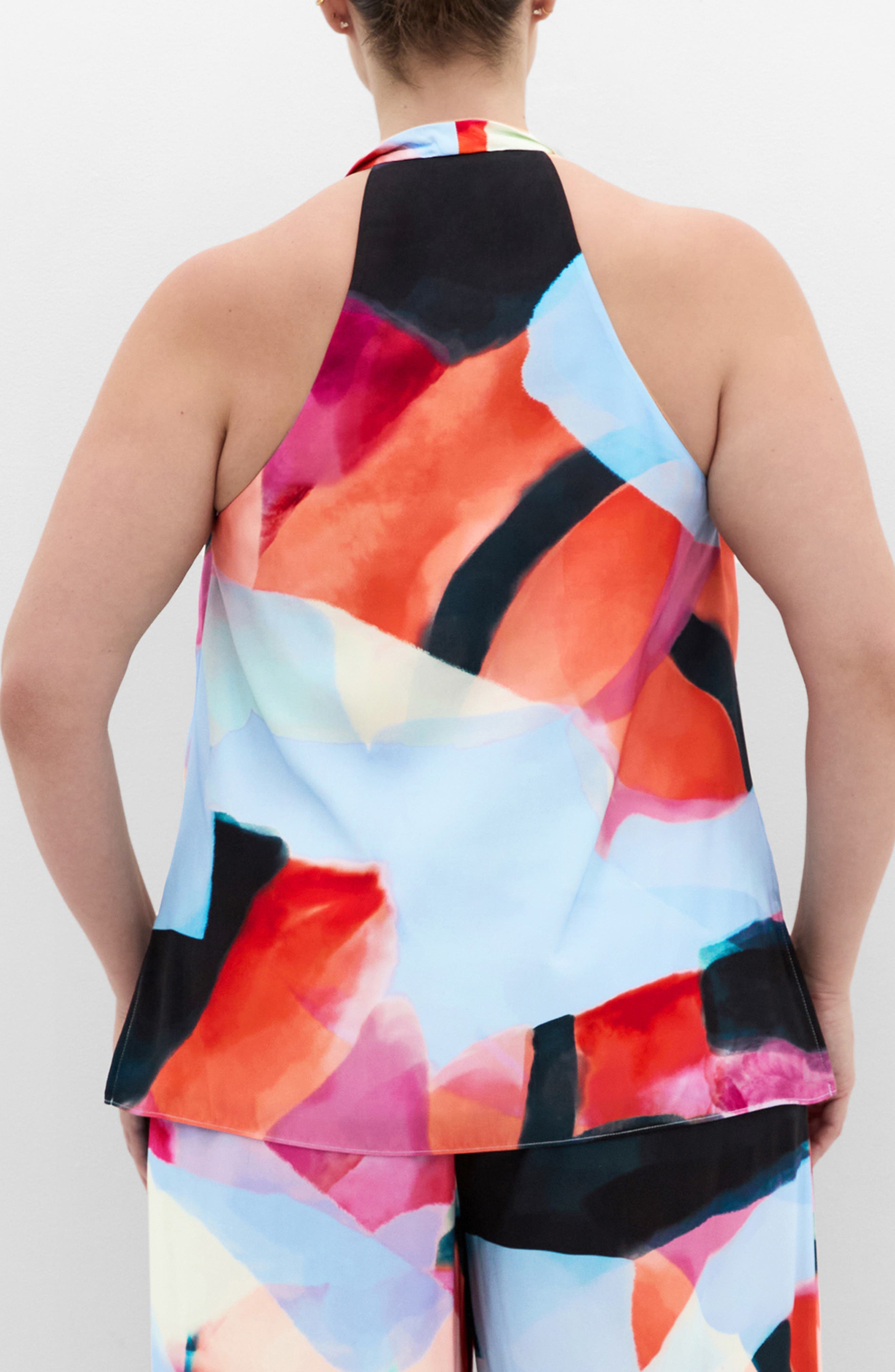 Chloe Abstract Print Cowl Neck Sleeveless Top - image 2
