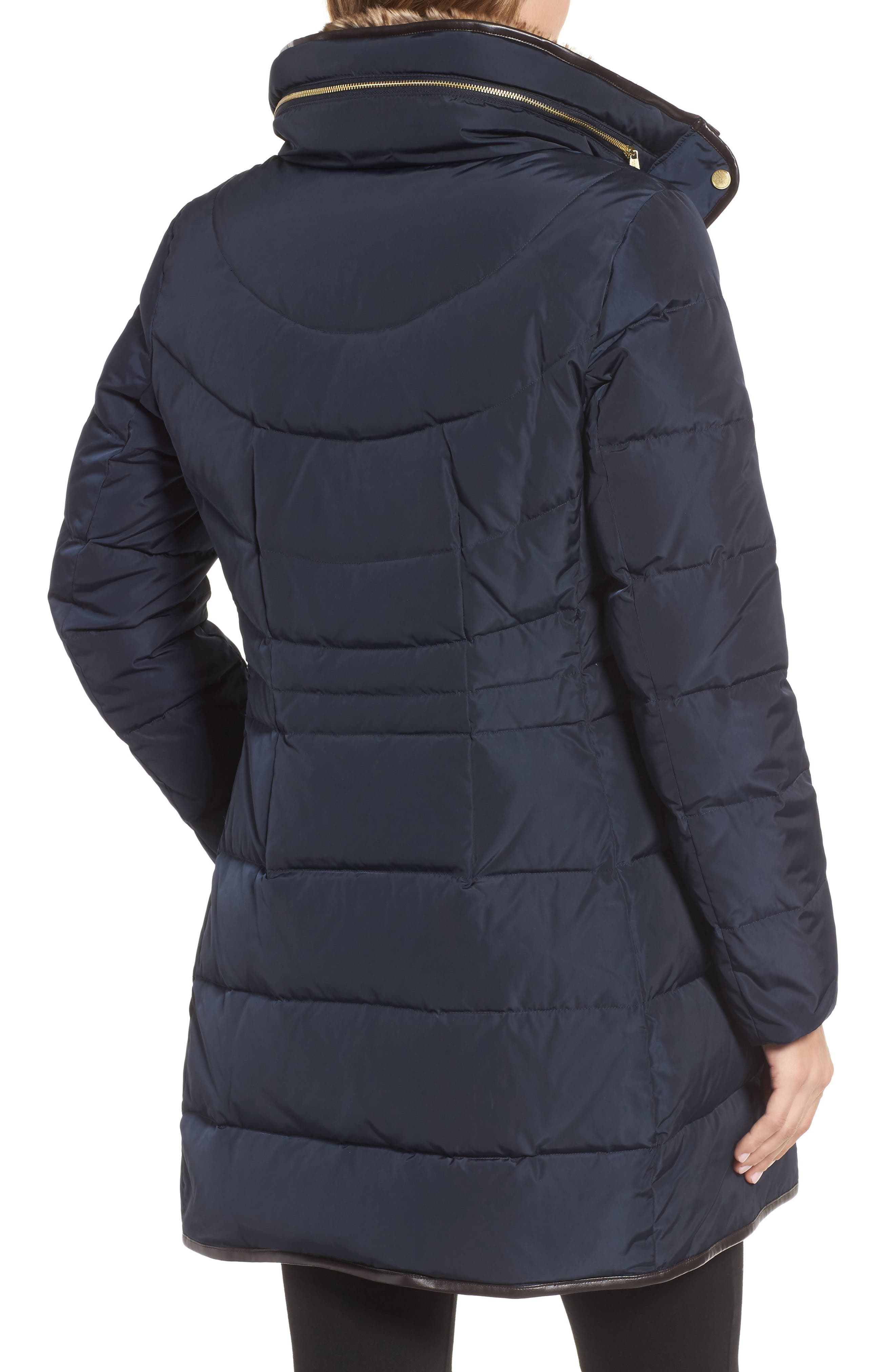 Quilted Down & Feather Fill Jacket with Faux Fur Trim - image 2