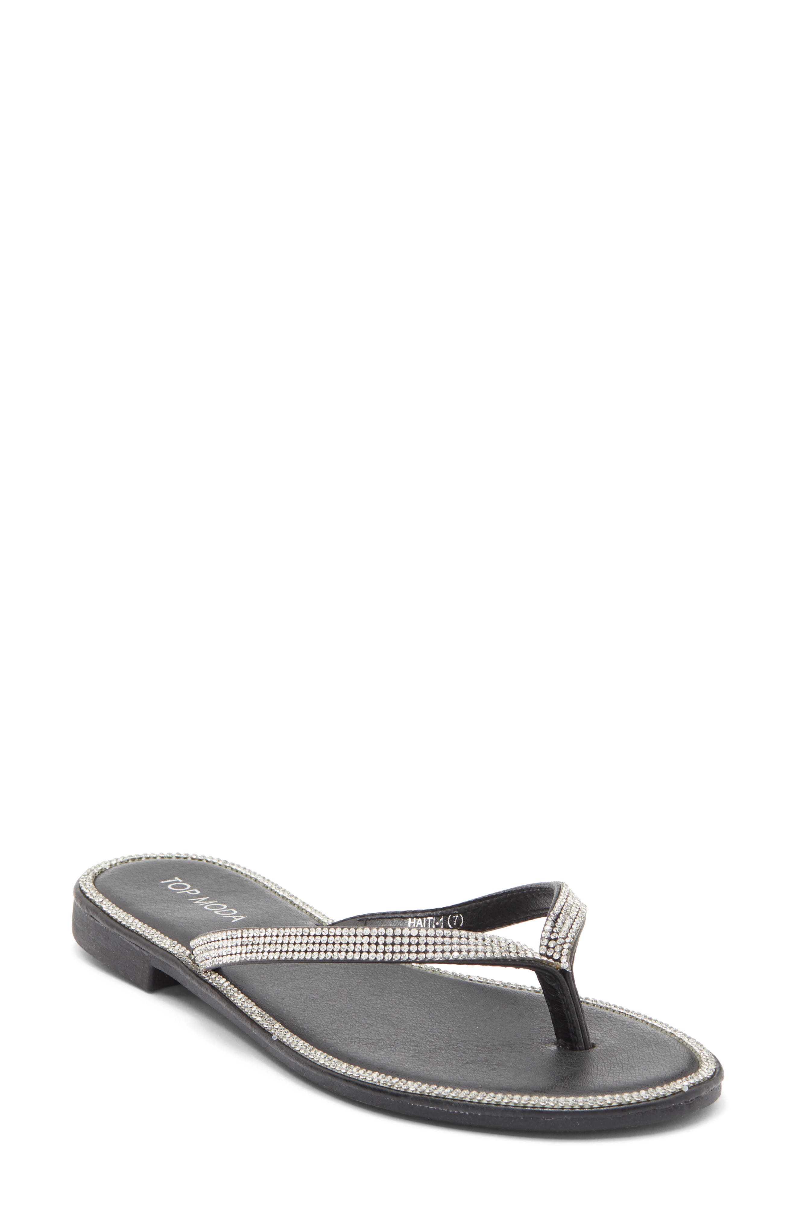 Haiti Rhinestone Embellished Flip Flop - image 1