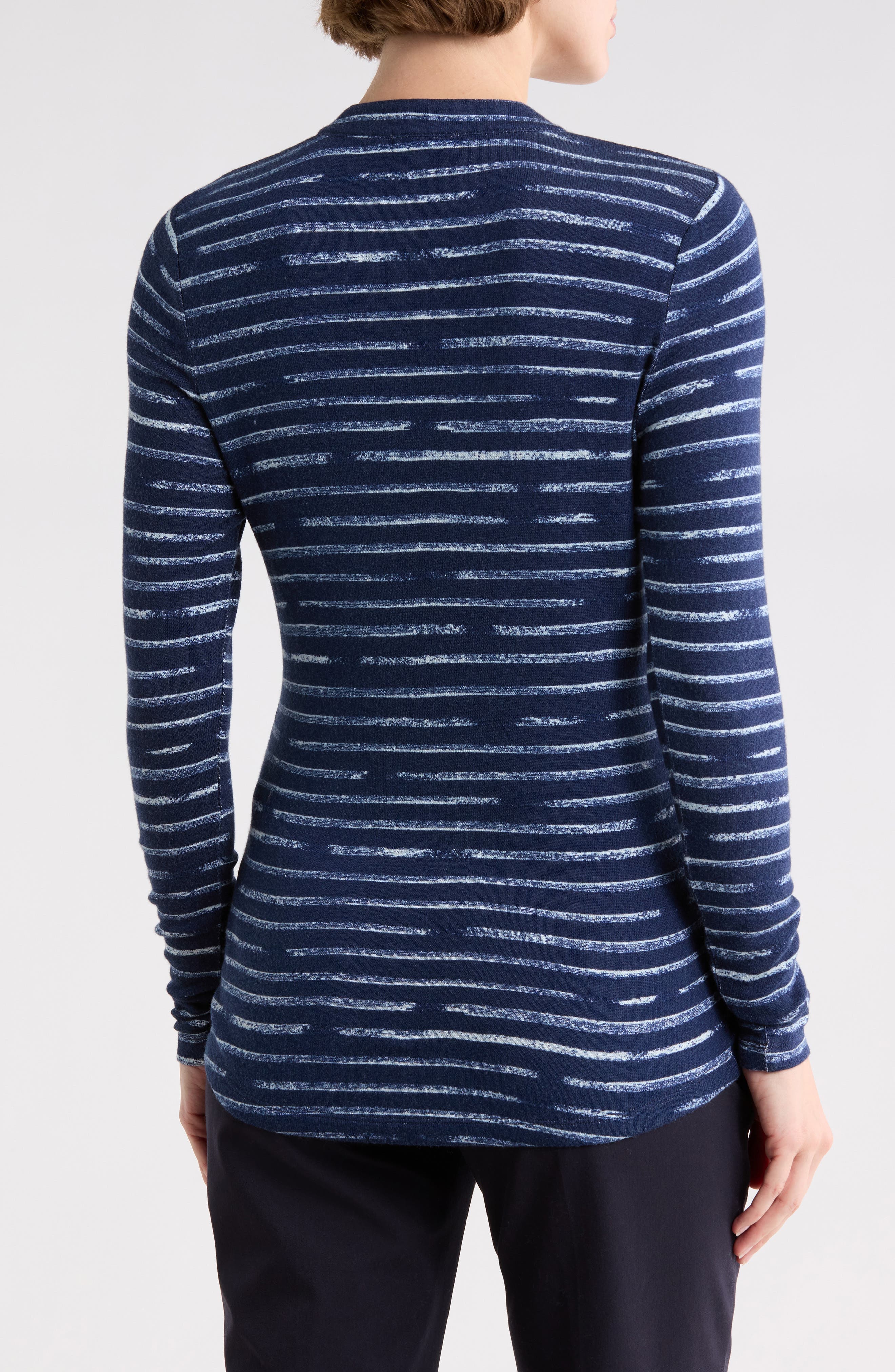 Sketched Stripe Cozy Long Sleeve Henley - image 2