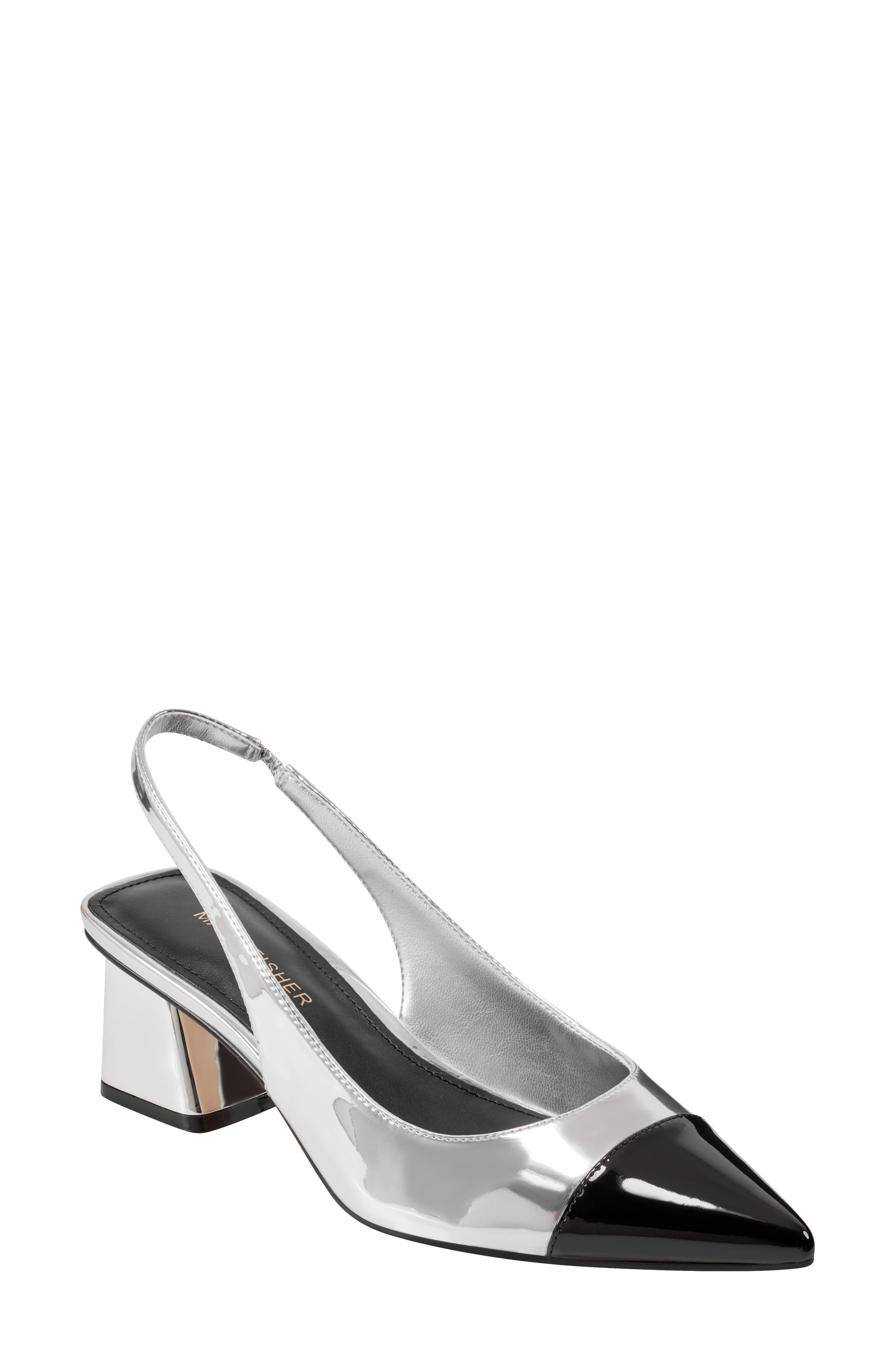 Mirrored Block Heel Slingback Pump - image 1