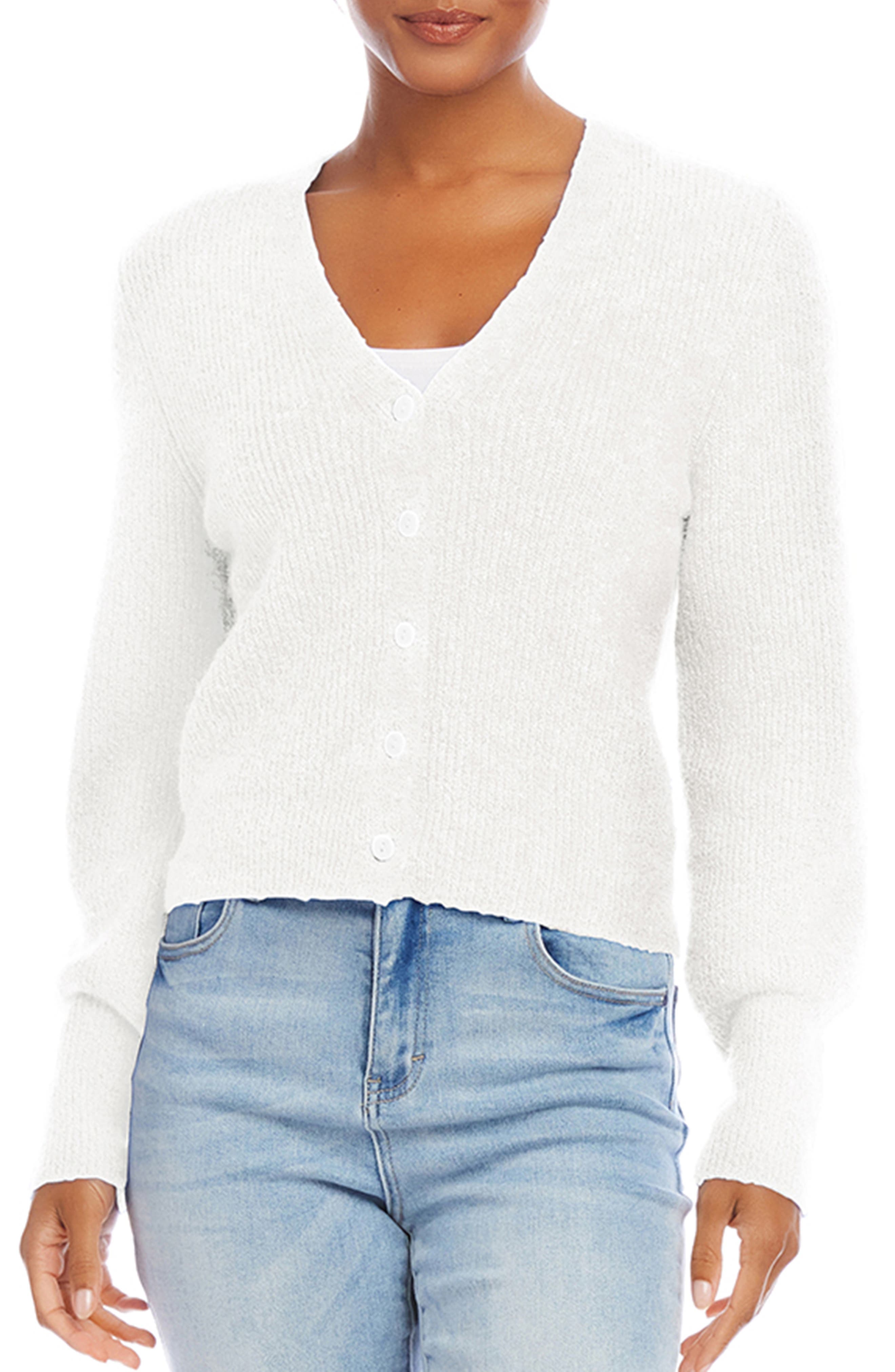 V-Neck Rib Cardigan - image 1