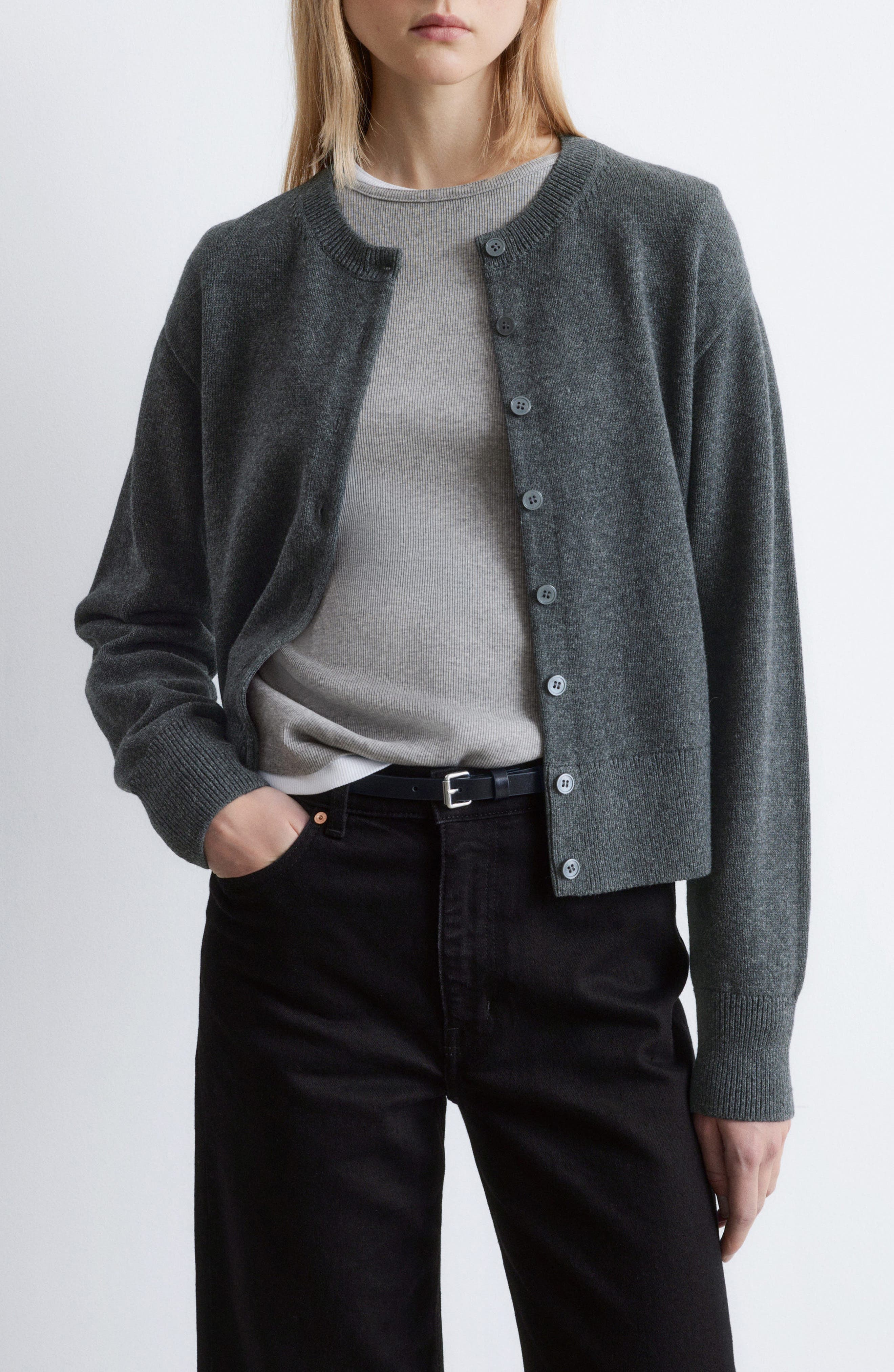 Crewneck Wool & Cotton Cardigan - image 1