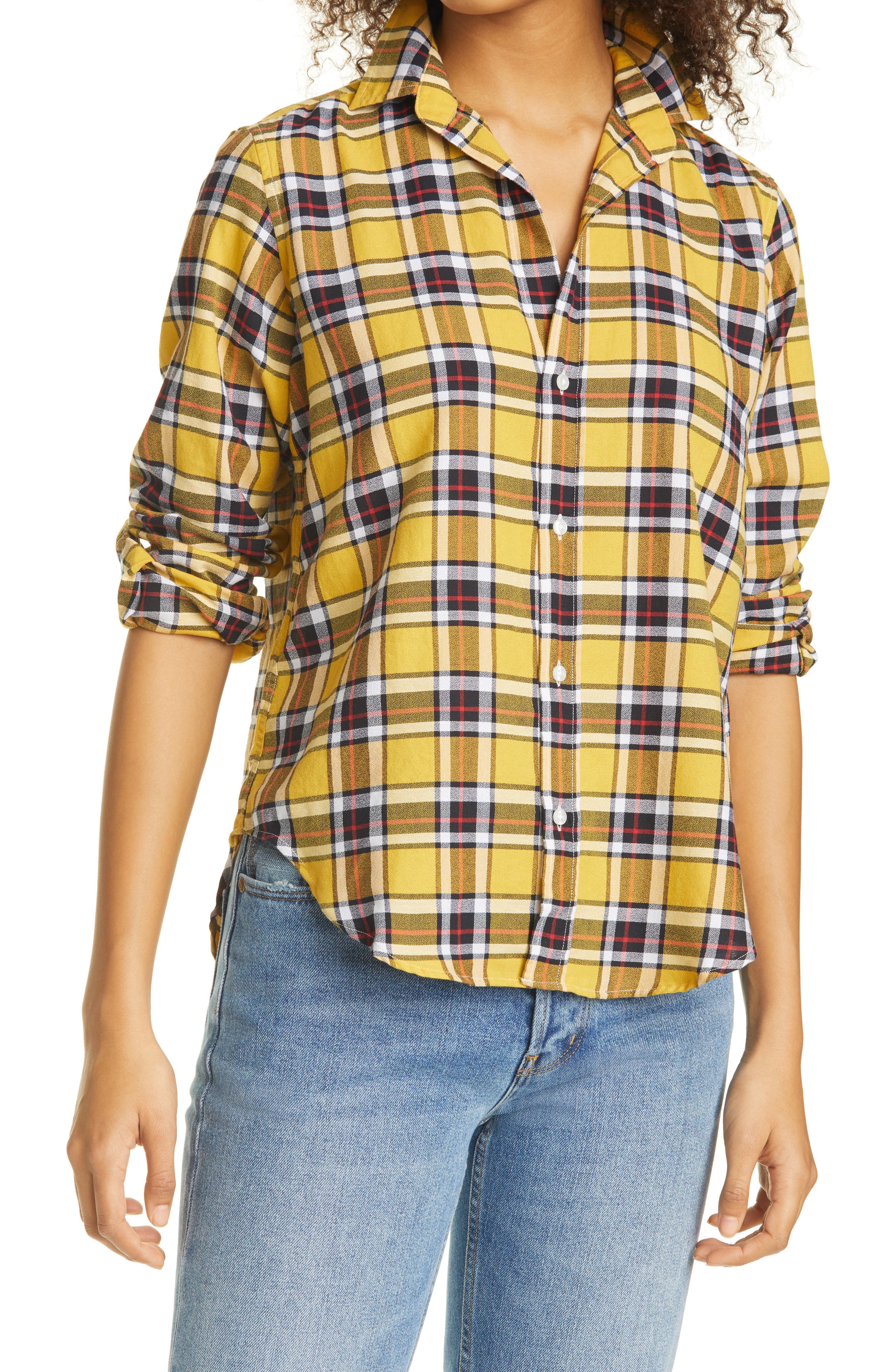 Frank Plaid Crepe Button-Up Shirt - image 1