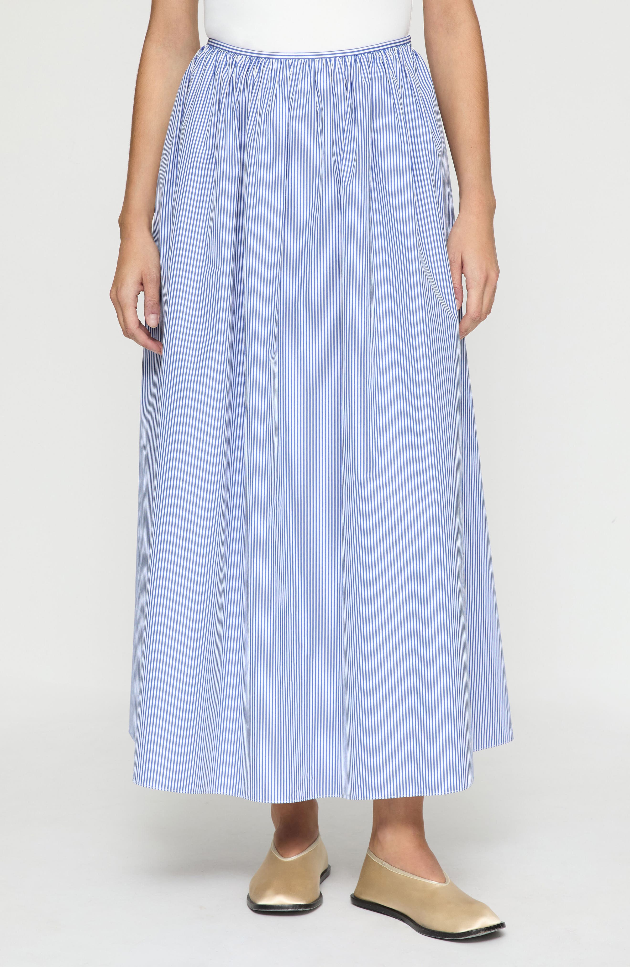 Stripe Cotton Poplin Skirt - image 1