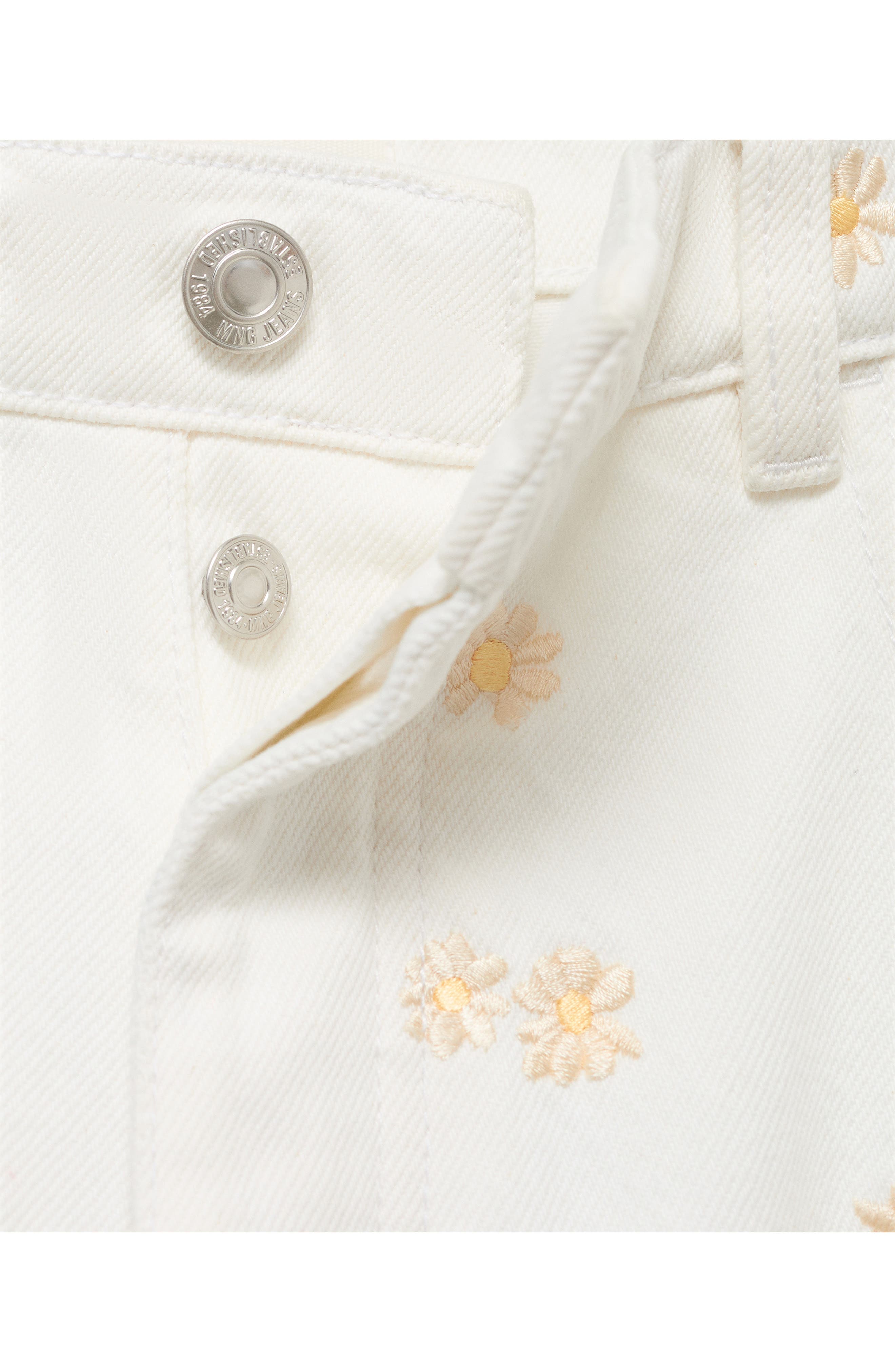 Flower Embroidered Wide Leg Jeans - image 2