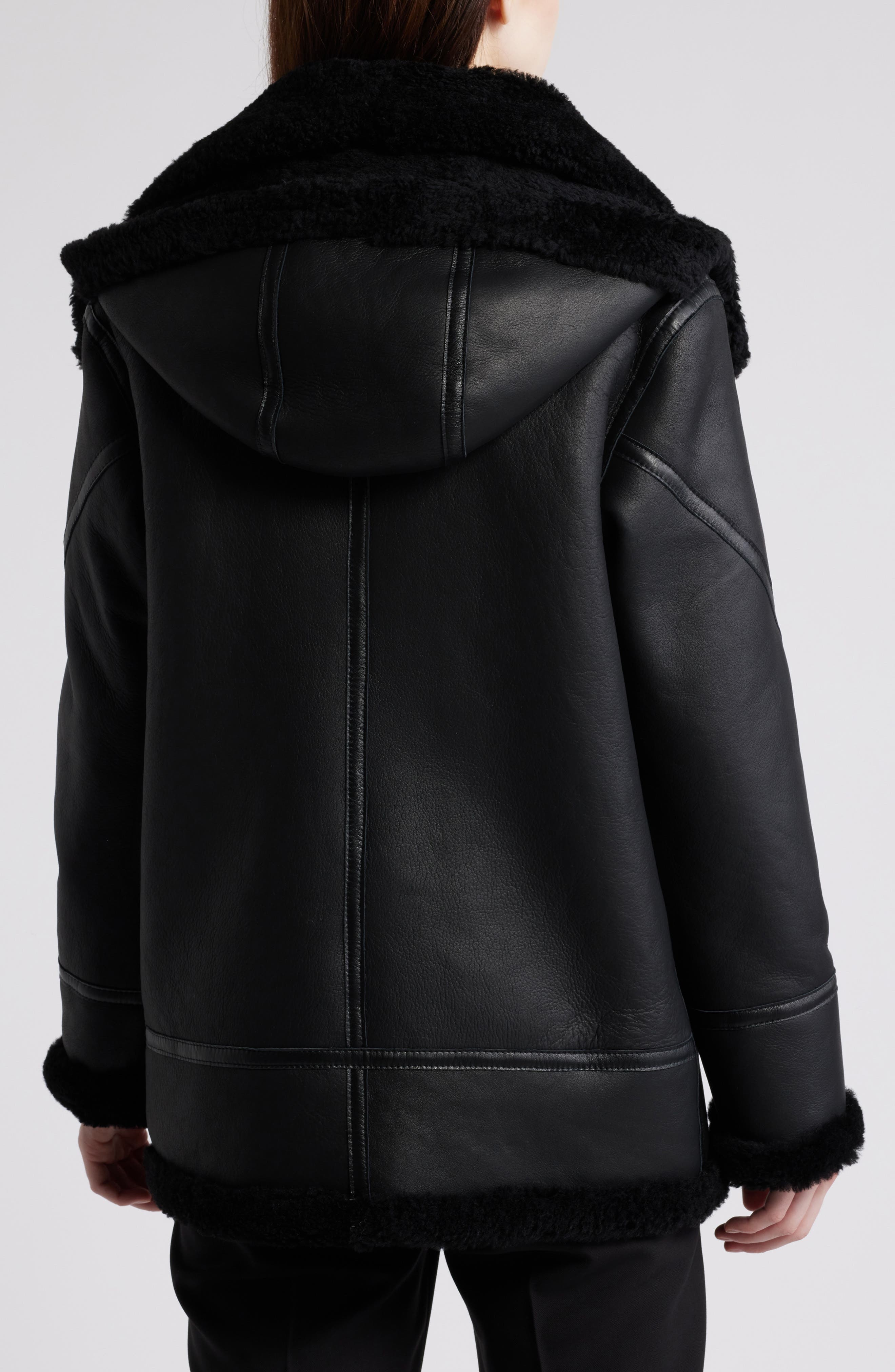 Martina Genuine Shearling Coat with Removable Hood - image 2