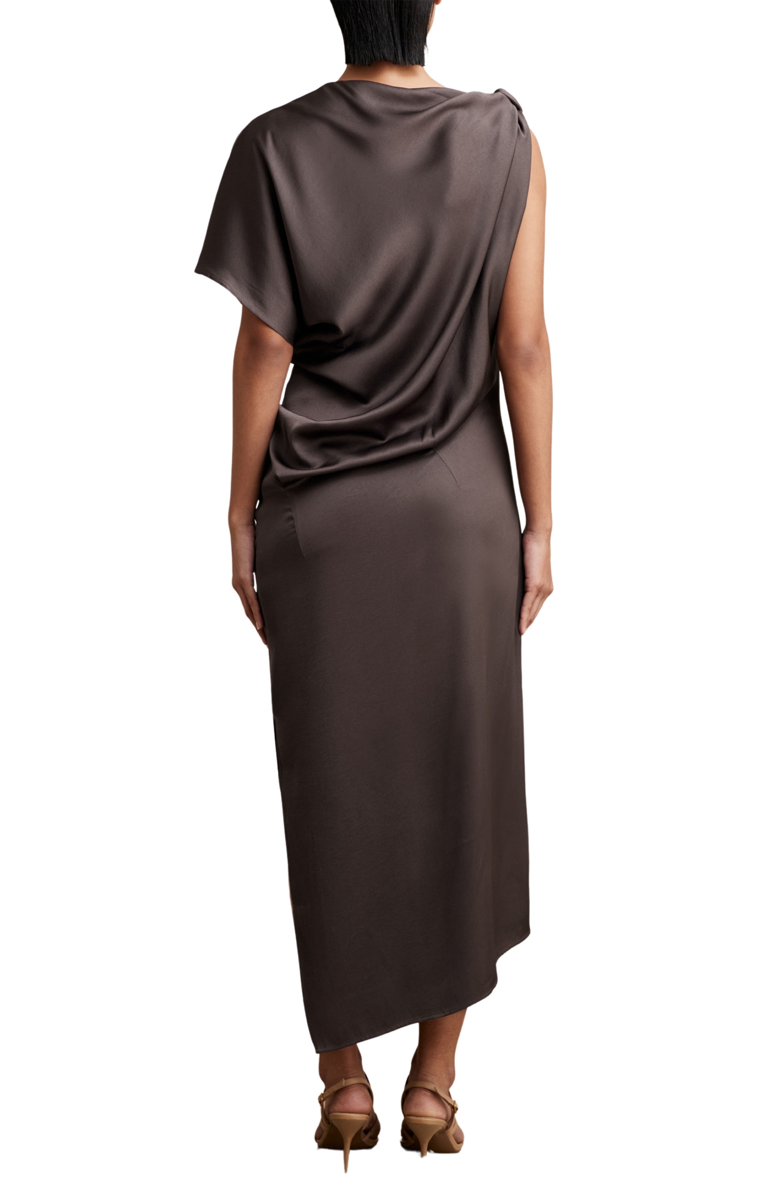 Kenzie Asymmetric Satin Gown - image 2