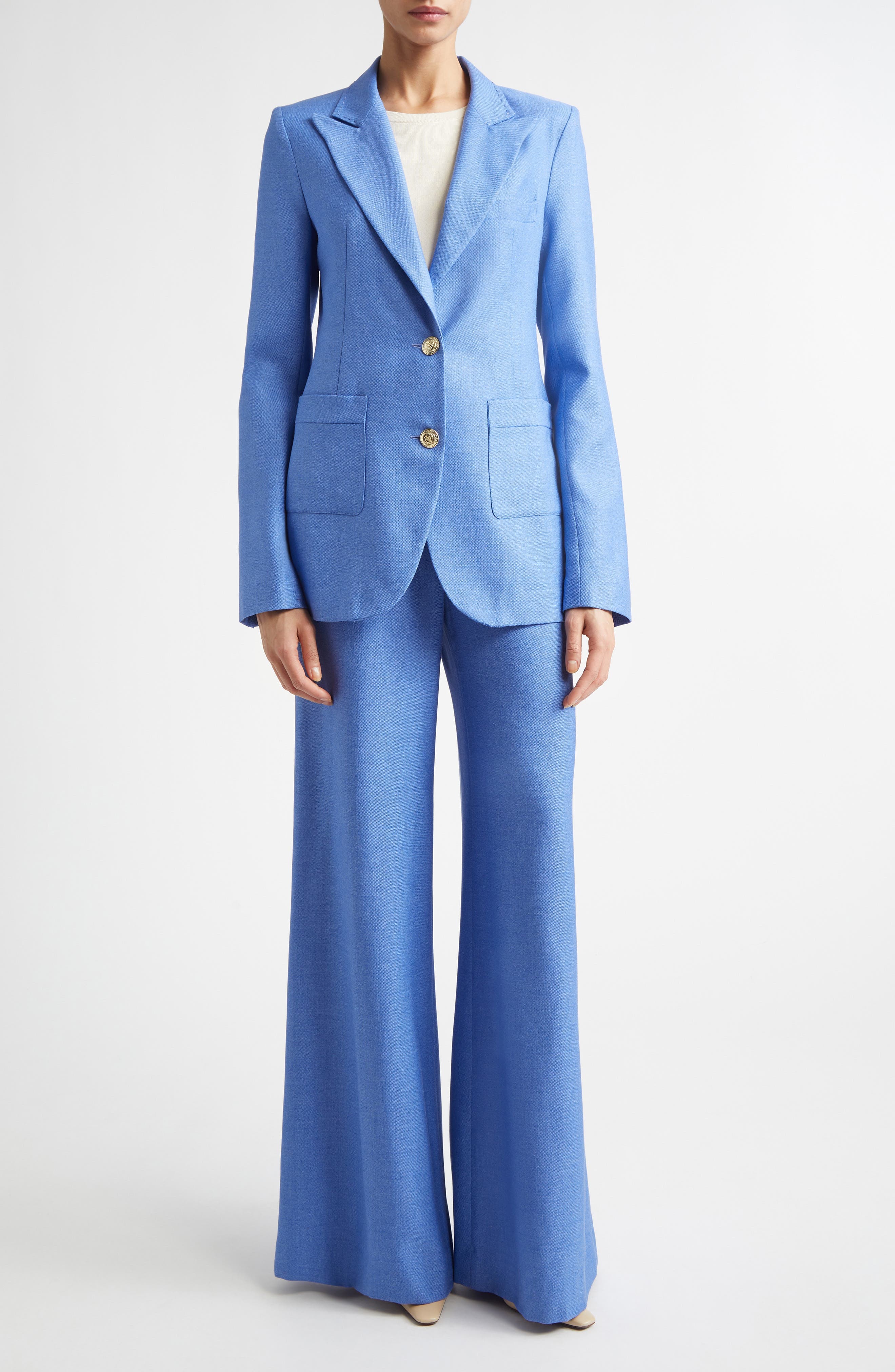 Silk & Wool Wide Leg Trousers - image 2
