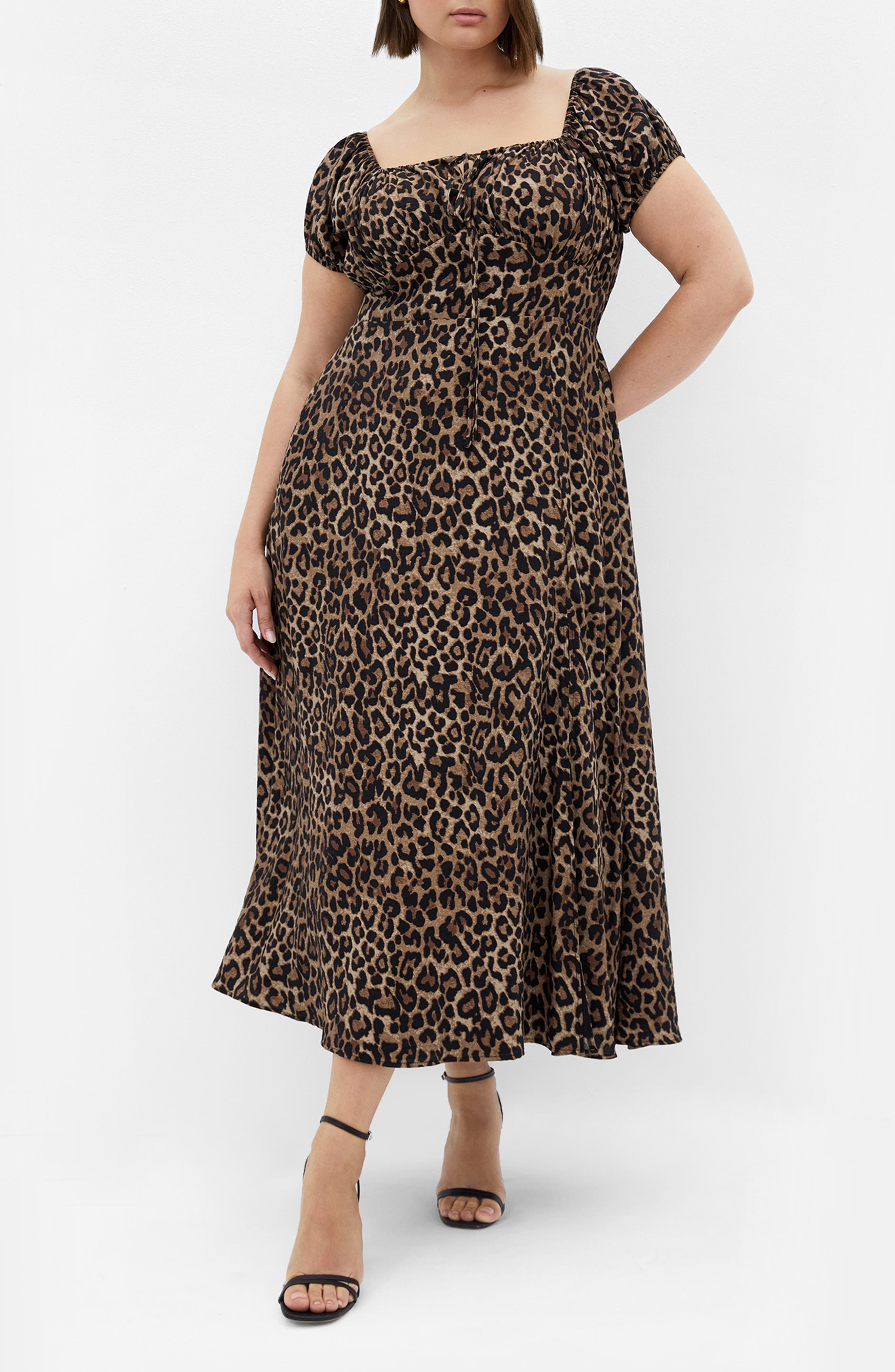 Abbigail Print Short Sleeve Midi Dress - image 1
