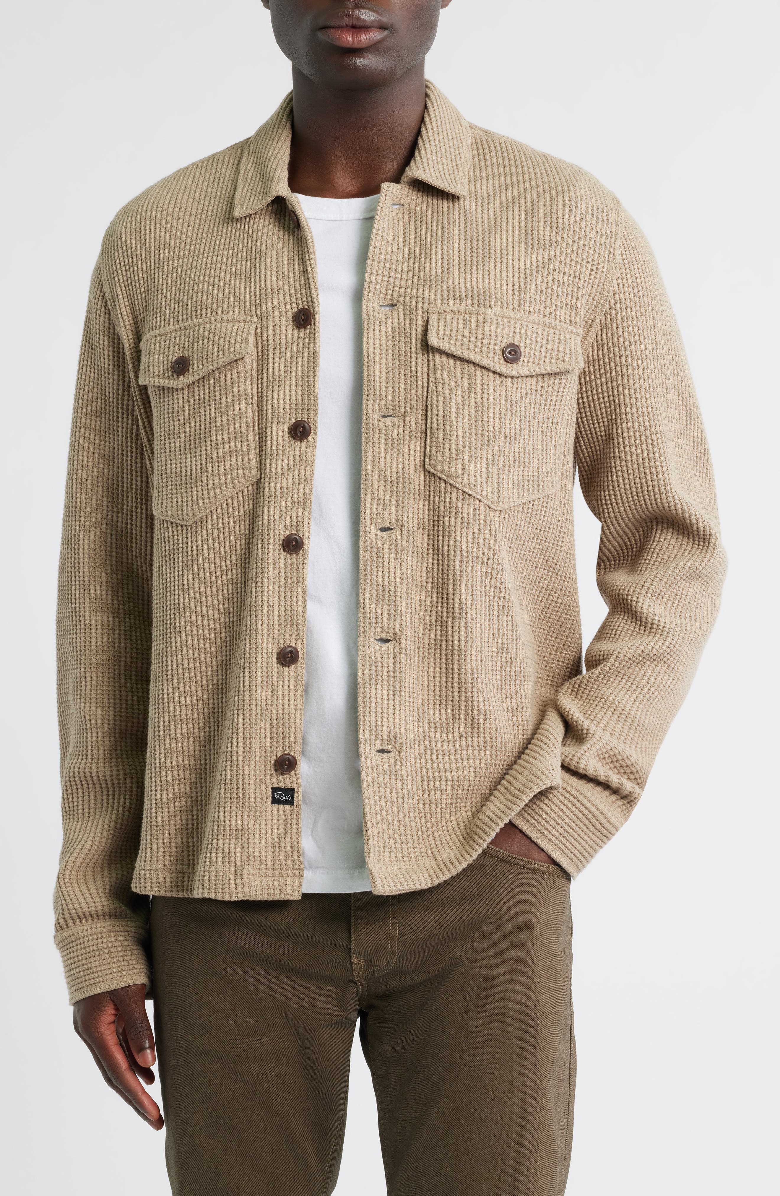 Wells Waffle Knit Shirt Jacket - image 1