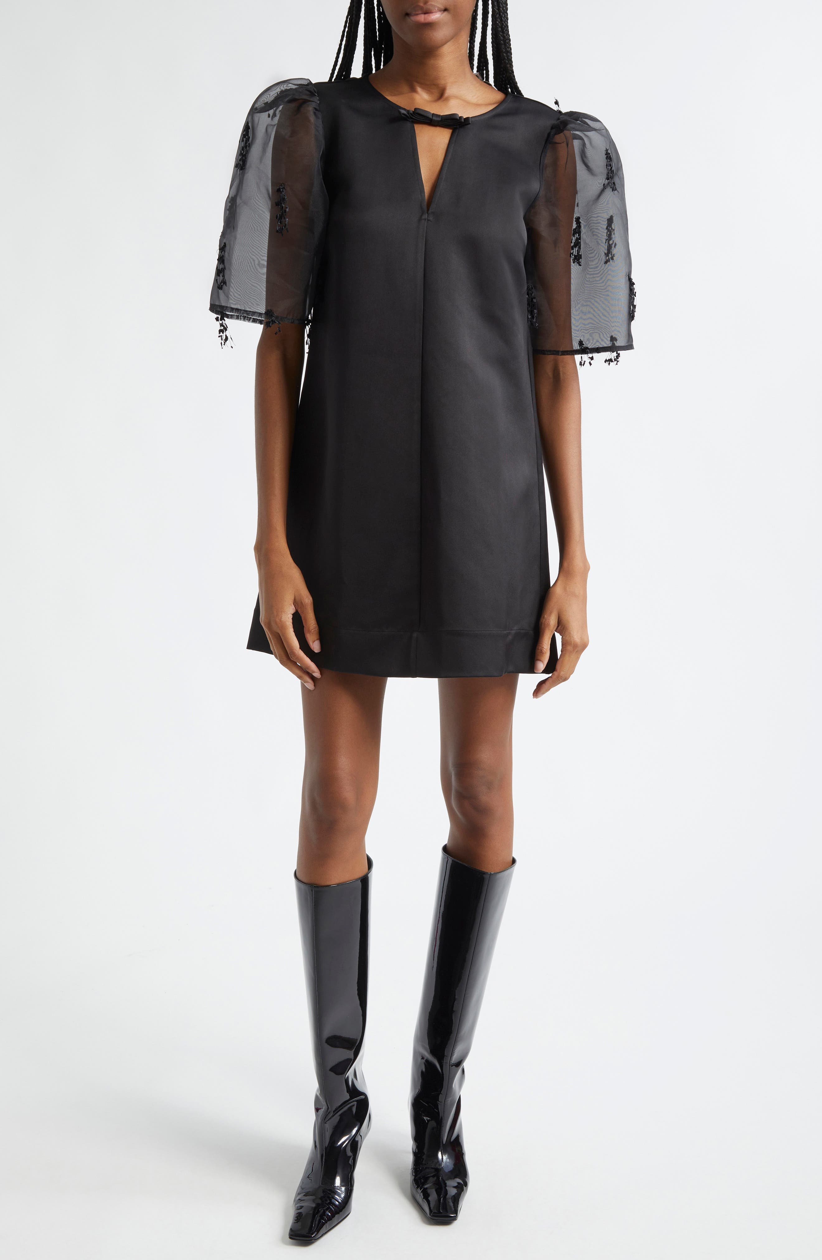 Fringe Detail Organza Minidress - image 1
