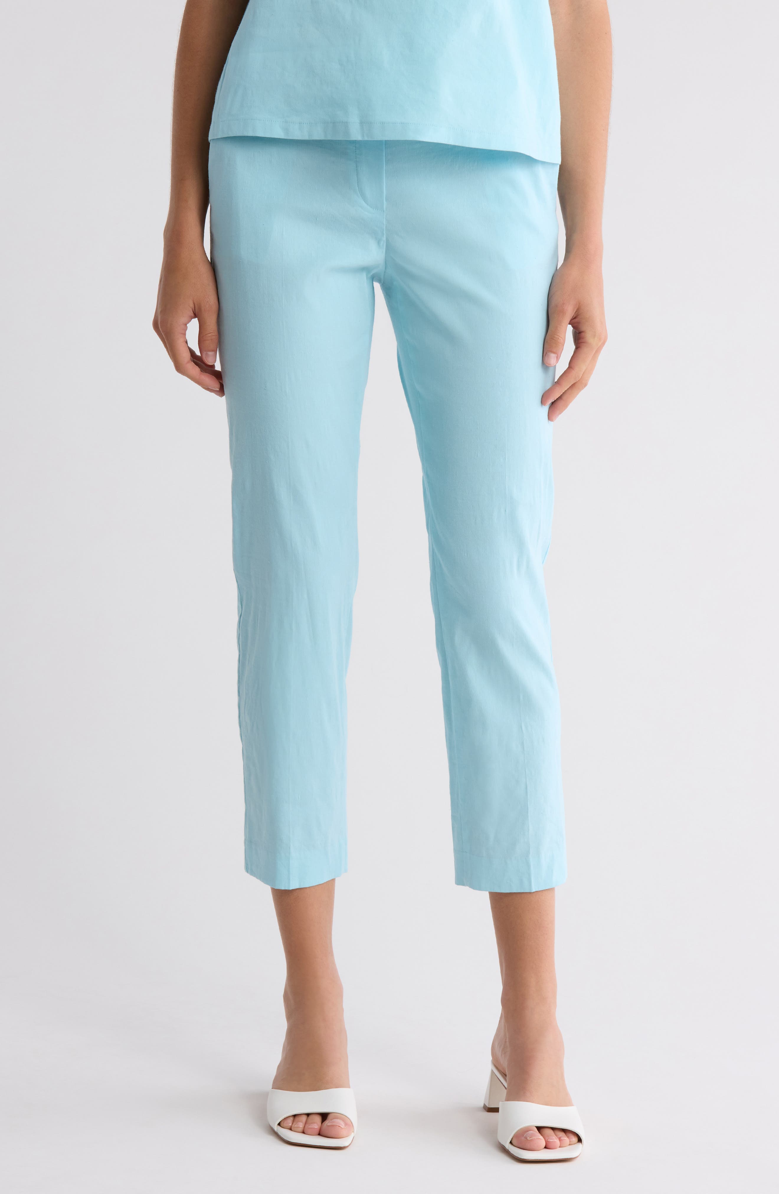 Treeca Linen Blend Pull-On Crop Pants - image 1