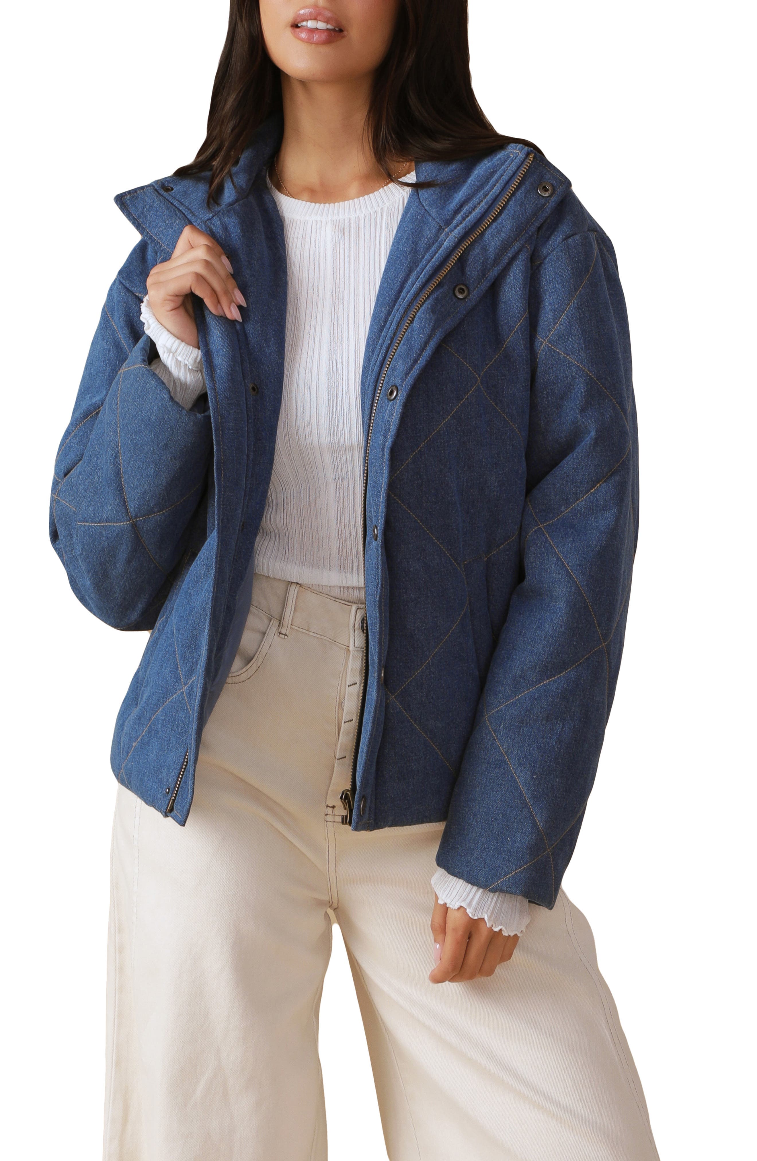 Quilted Denim Jacket - image 1