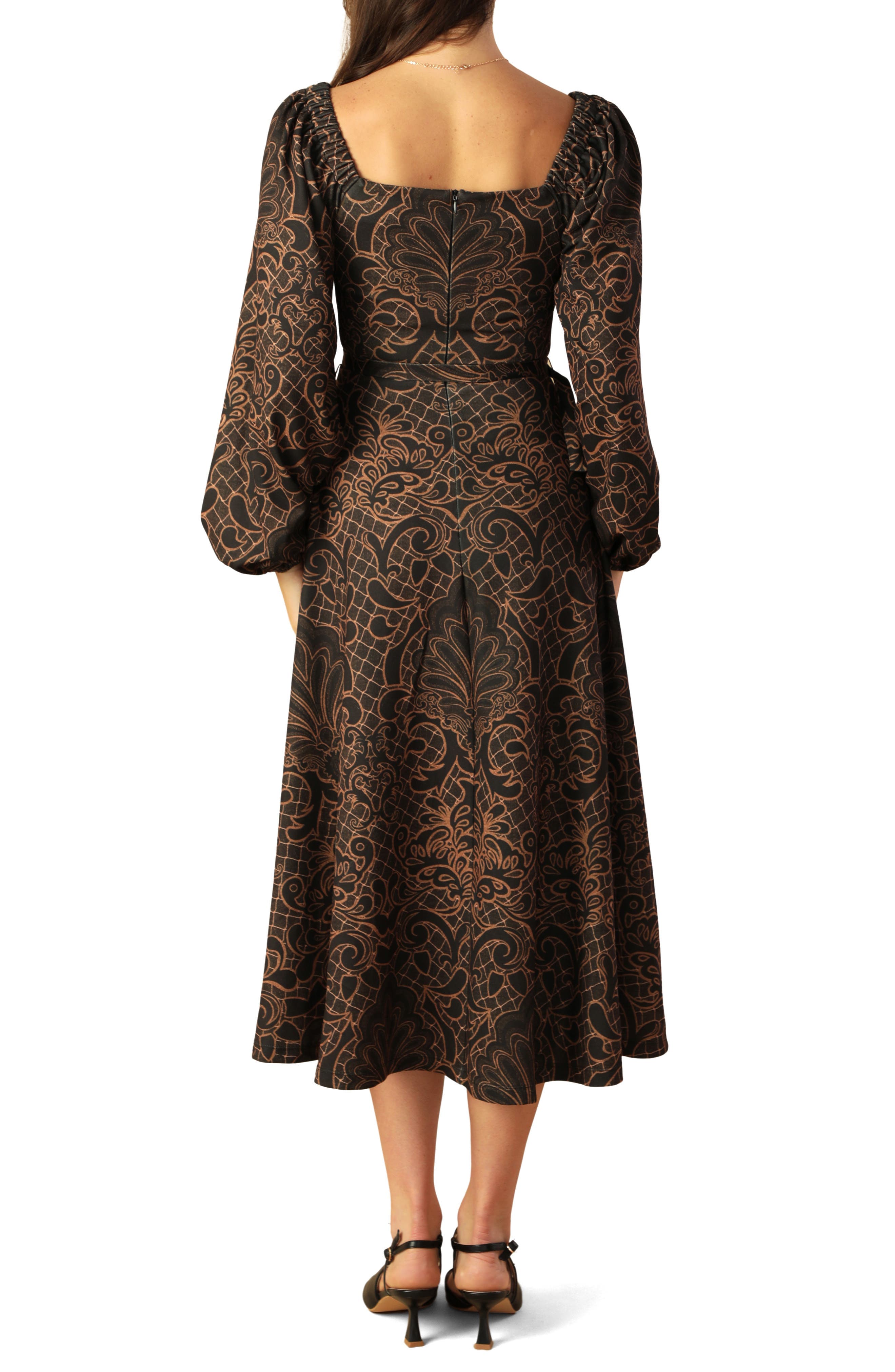 Long Sleeve Belted Midi Dress - image 2