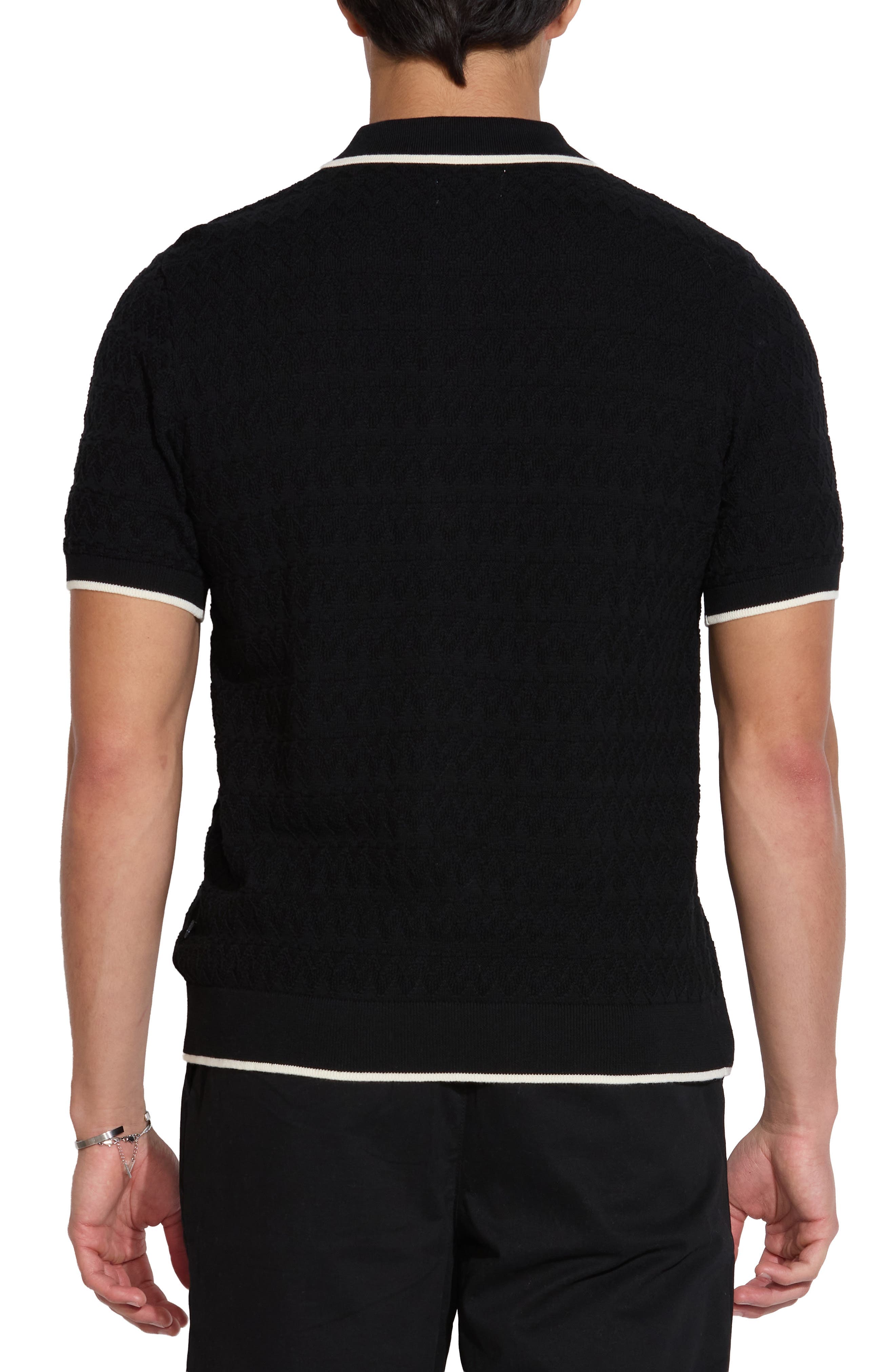 Short Sleeve Button-Down Sweater - image 2