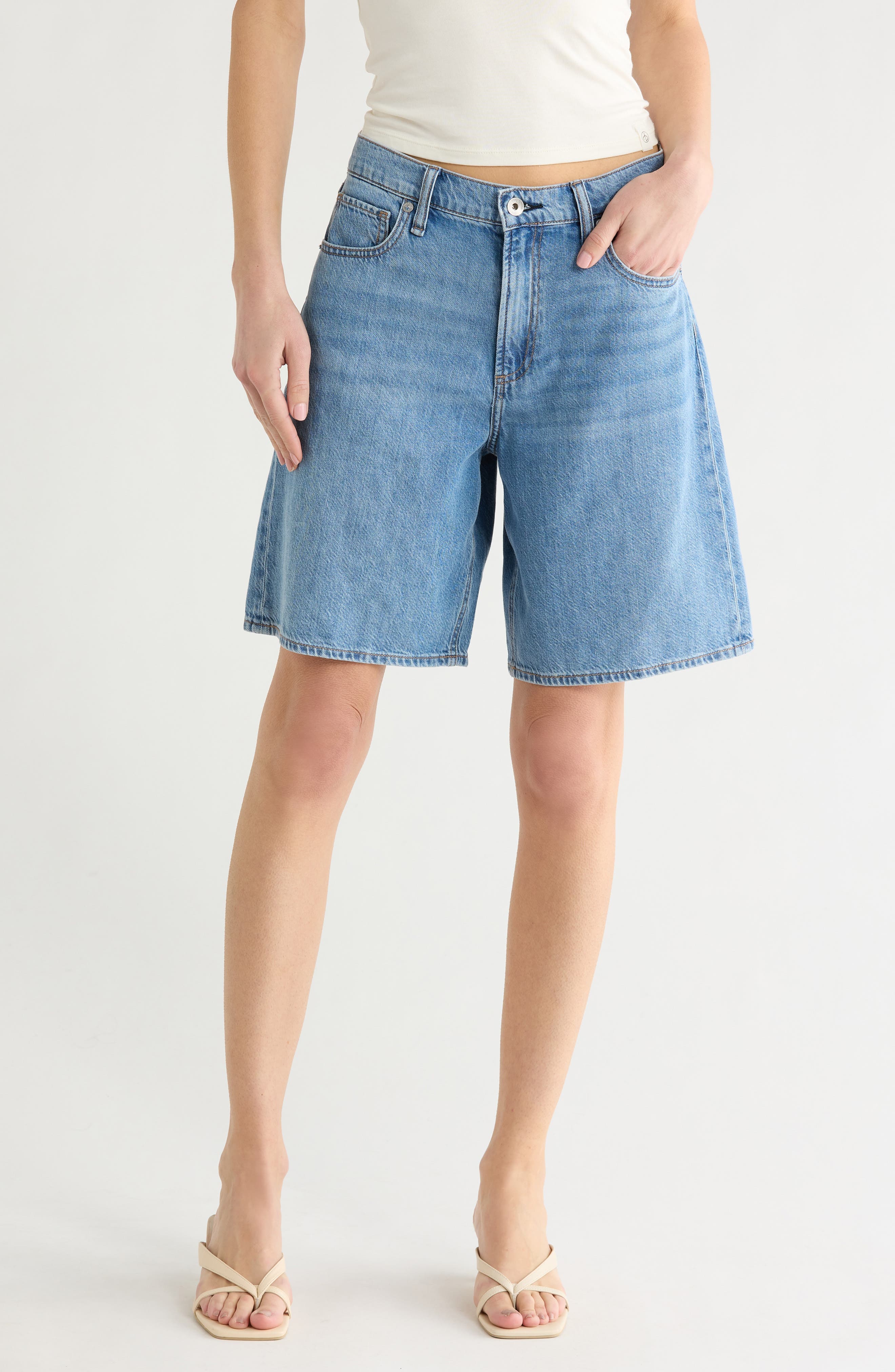 Cynthia Denim Bermuda Shorts - image 1