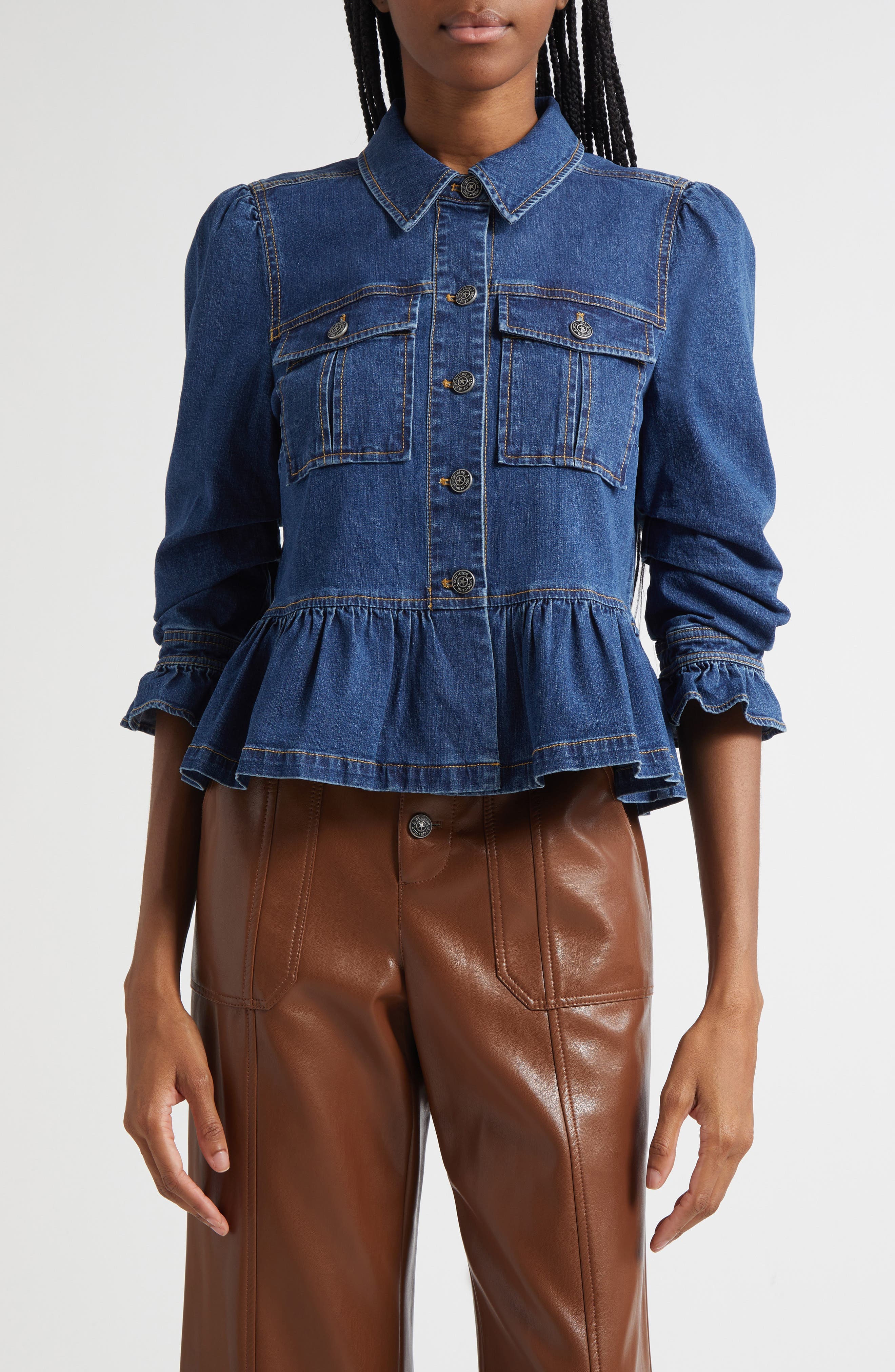Delanie Denim Peplum Jacket - image 1