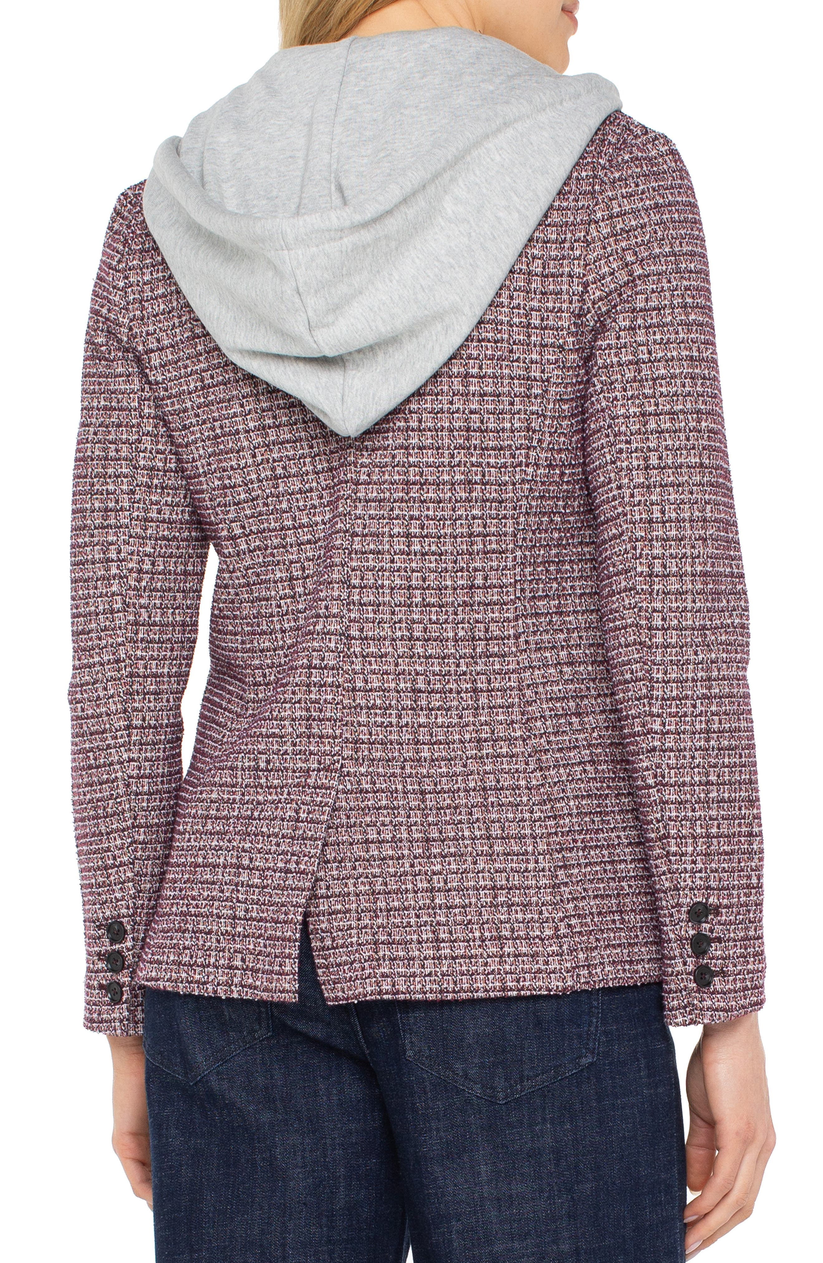 Tweed Blazer with Removable Hoodie Insert - image 2