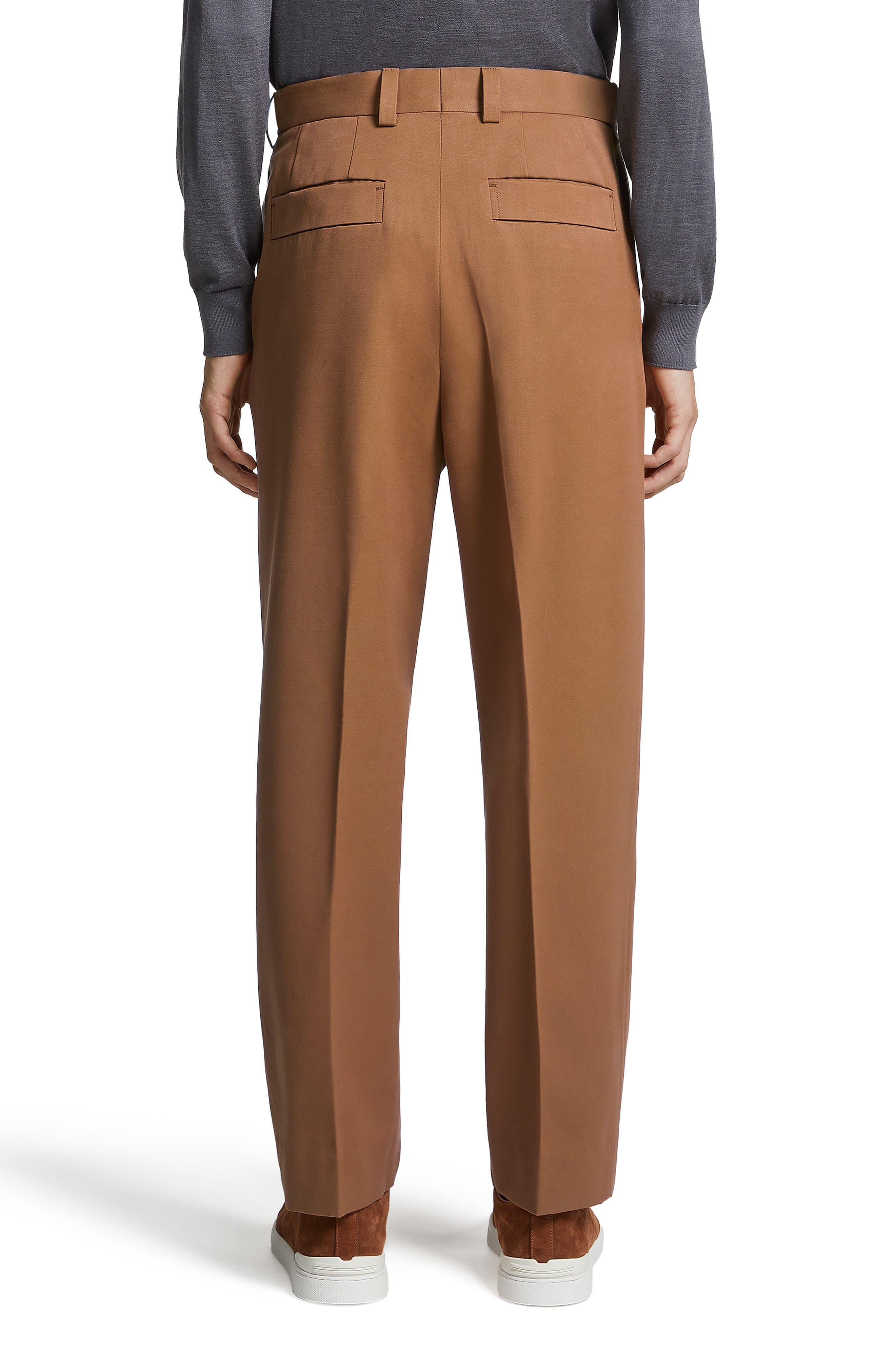 Pleat Front Cotton & Wool Pants - image 2