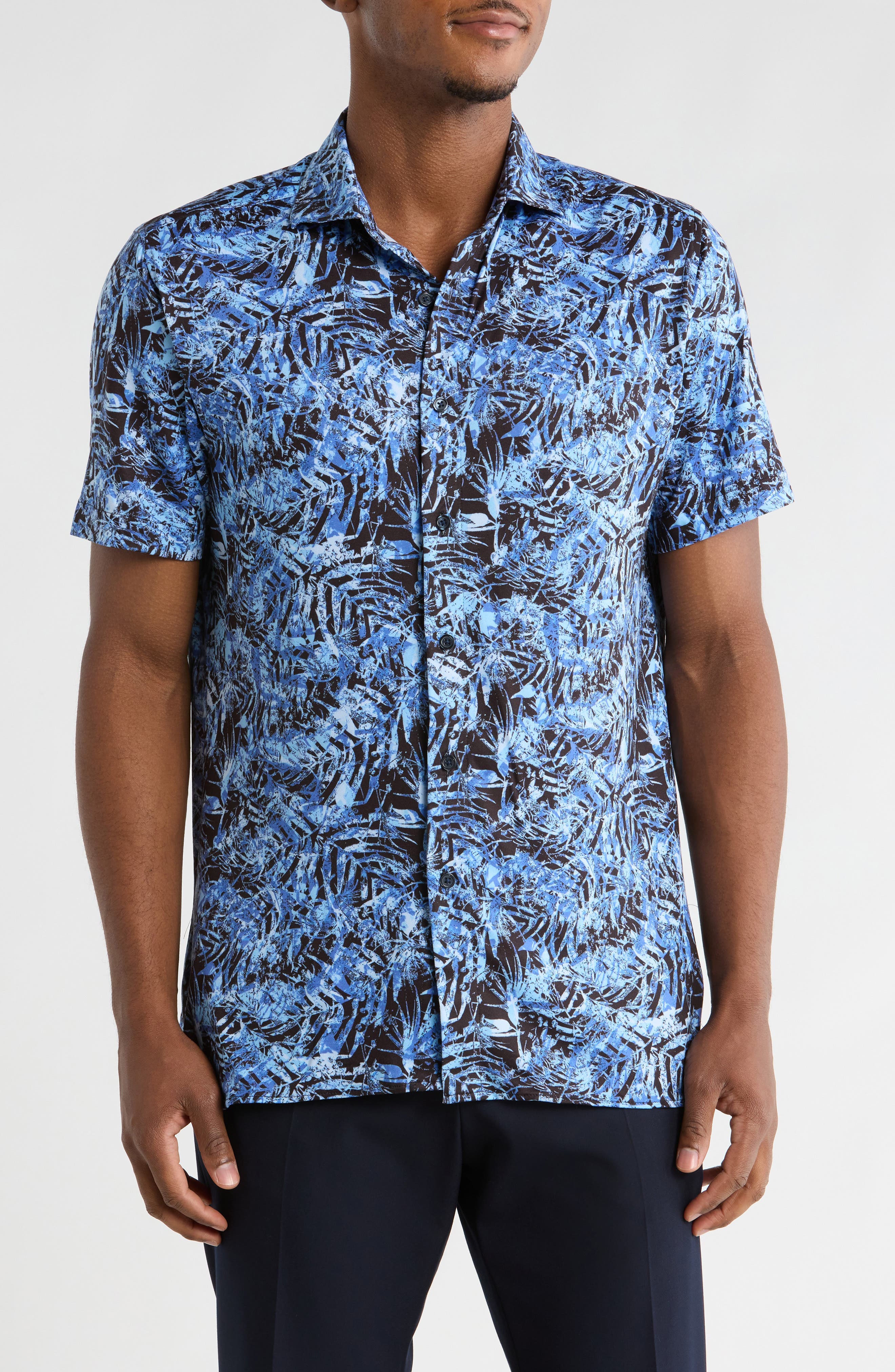 Slim Fit Performance Short Sleeve Button-Up Shirt - image 1