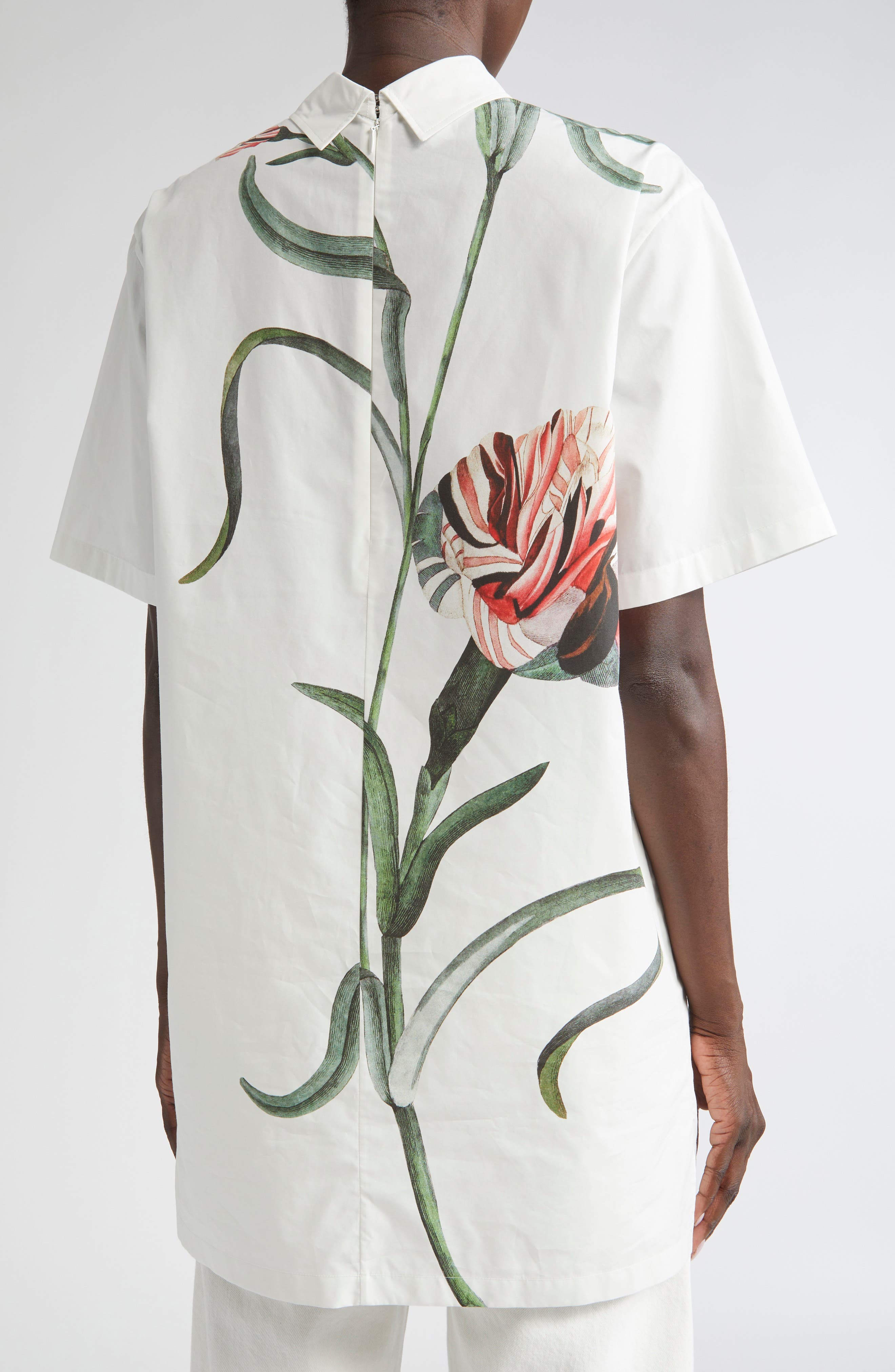 Oversize Rose Cotton High-Low Top - image 2