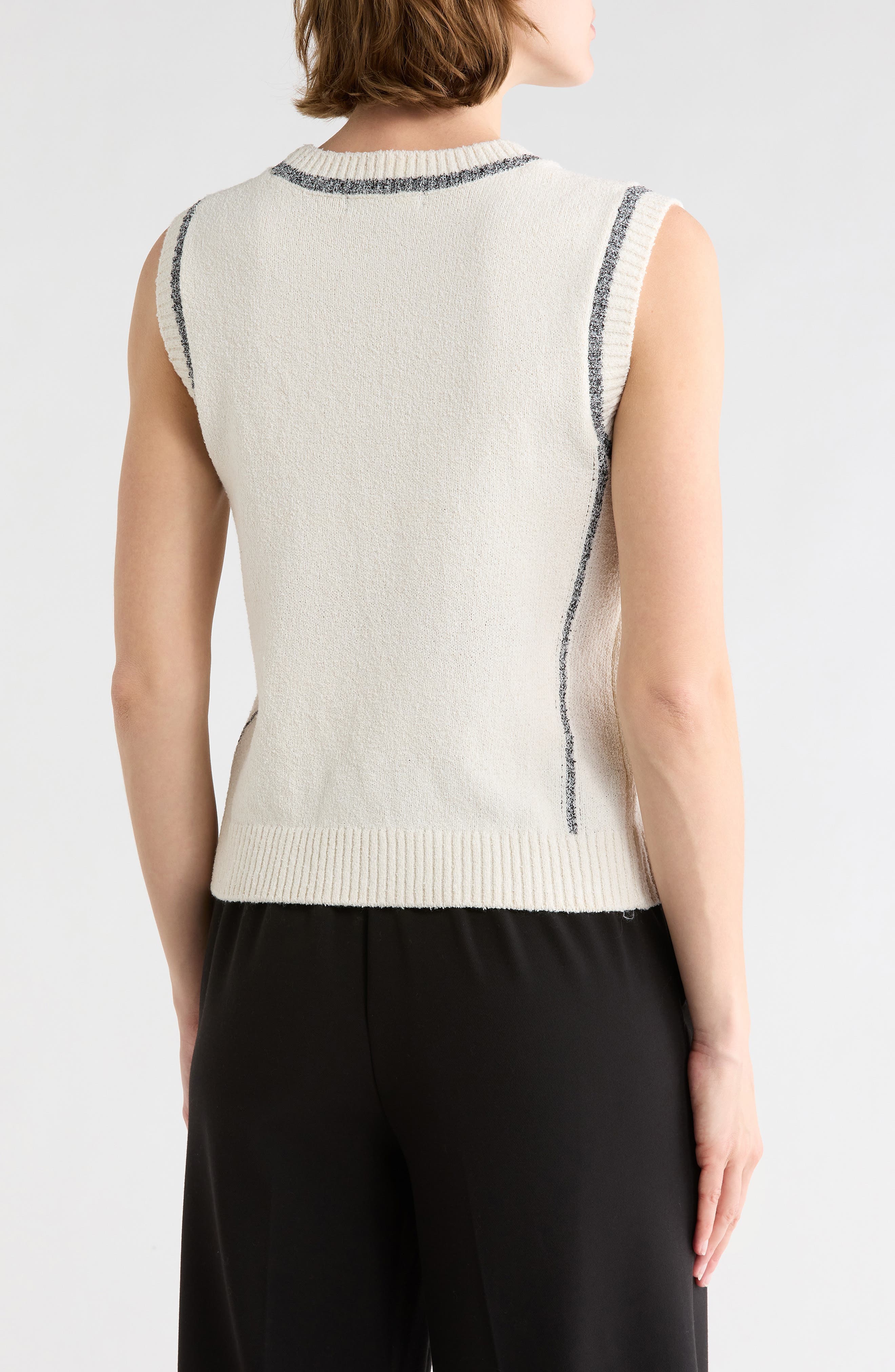 Tipped Sleeveless Sweater - image 4