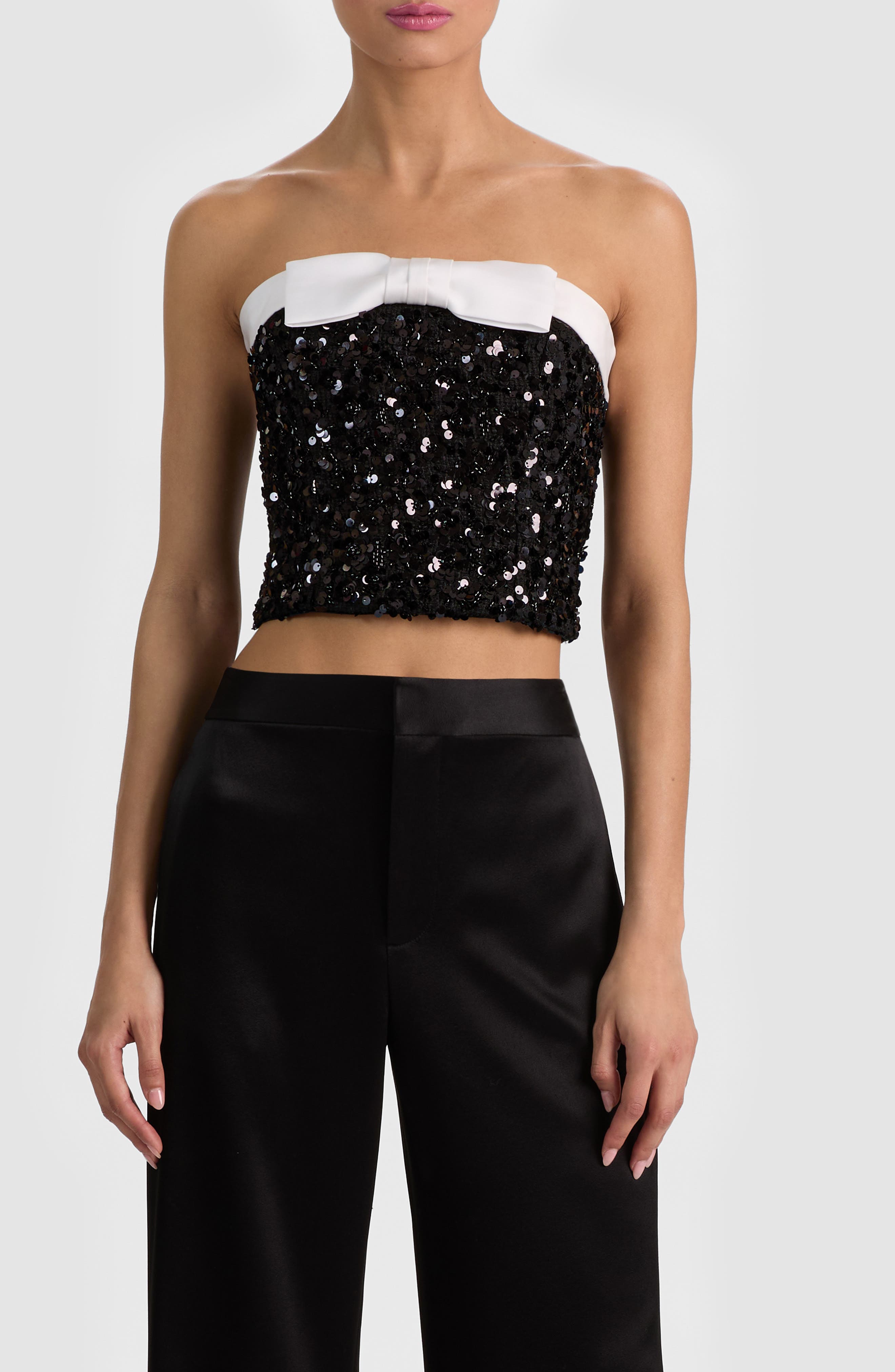 Katya Sequin Strapless Top - image 1