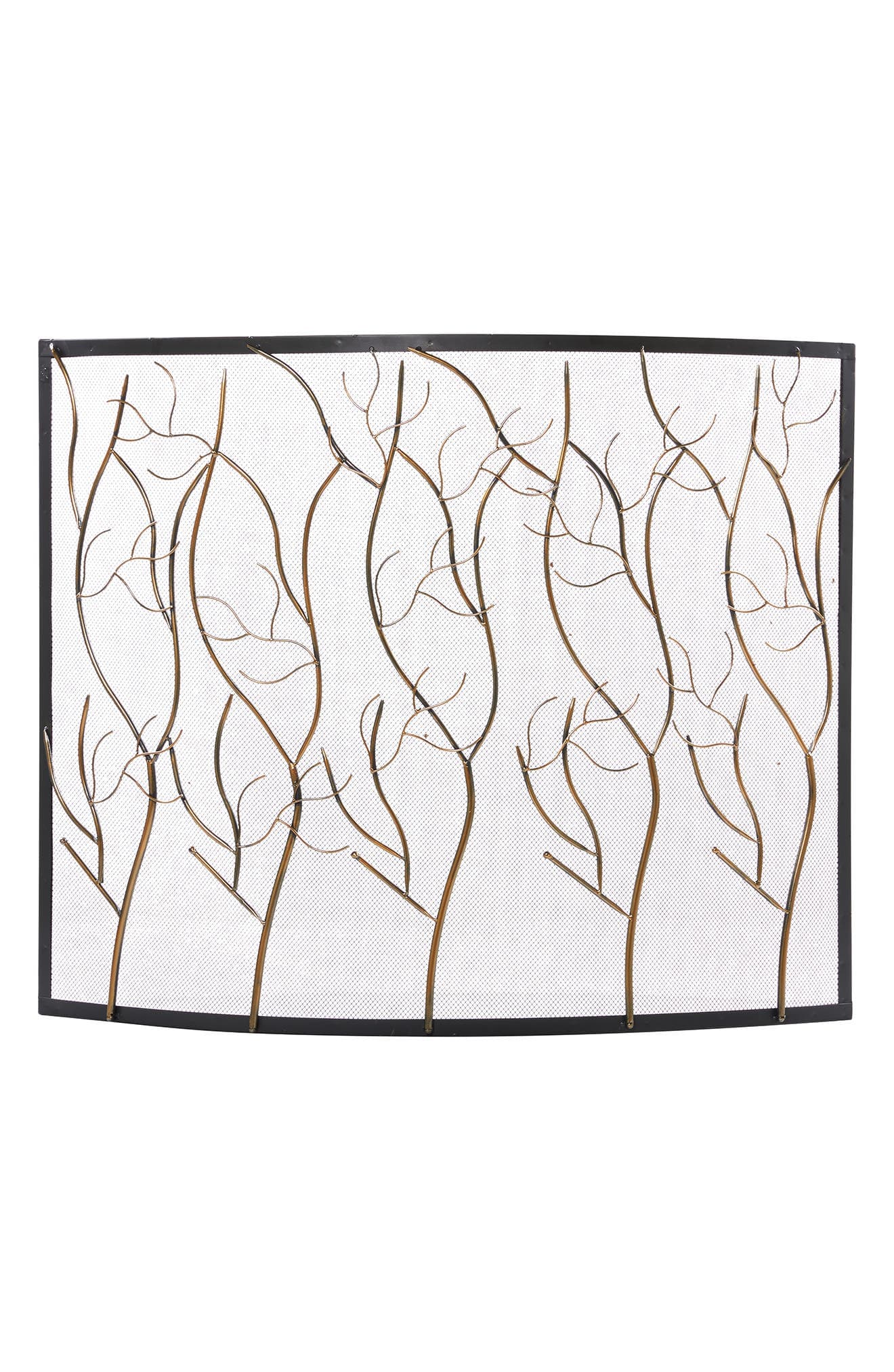 Brasstone Metal Single Panel Tree Fireplace Screen with Mesh Netting - image 1