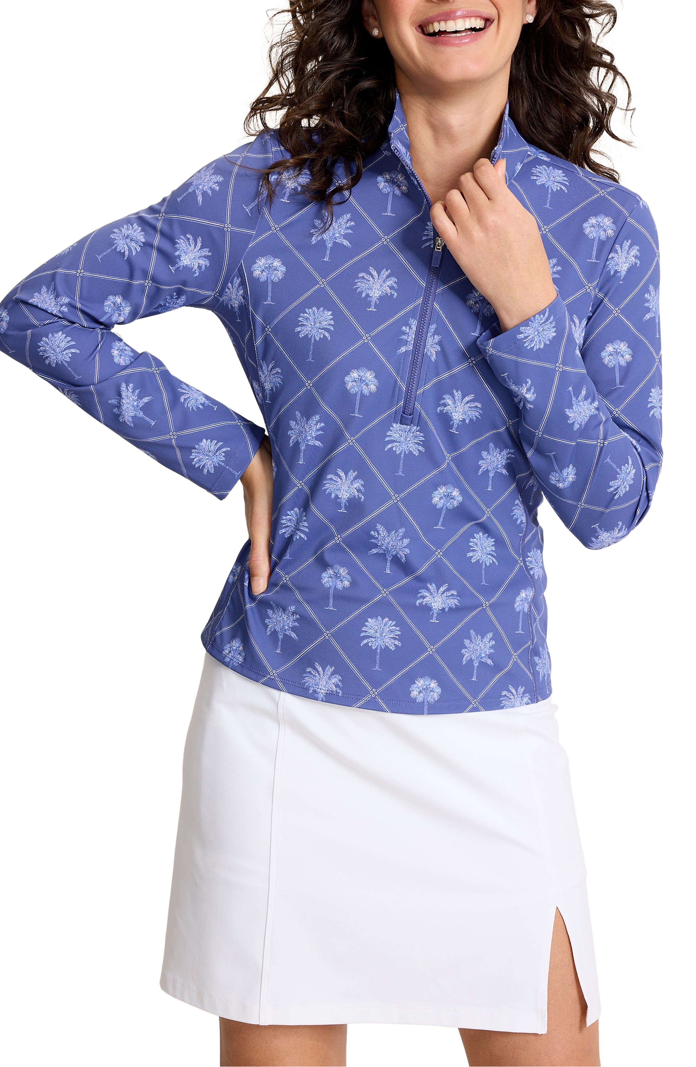 IslandZone Abby Getaway Frong Quarter Zip Top - image 1