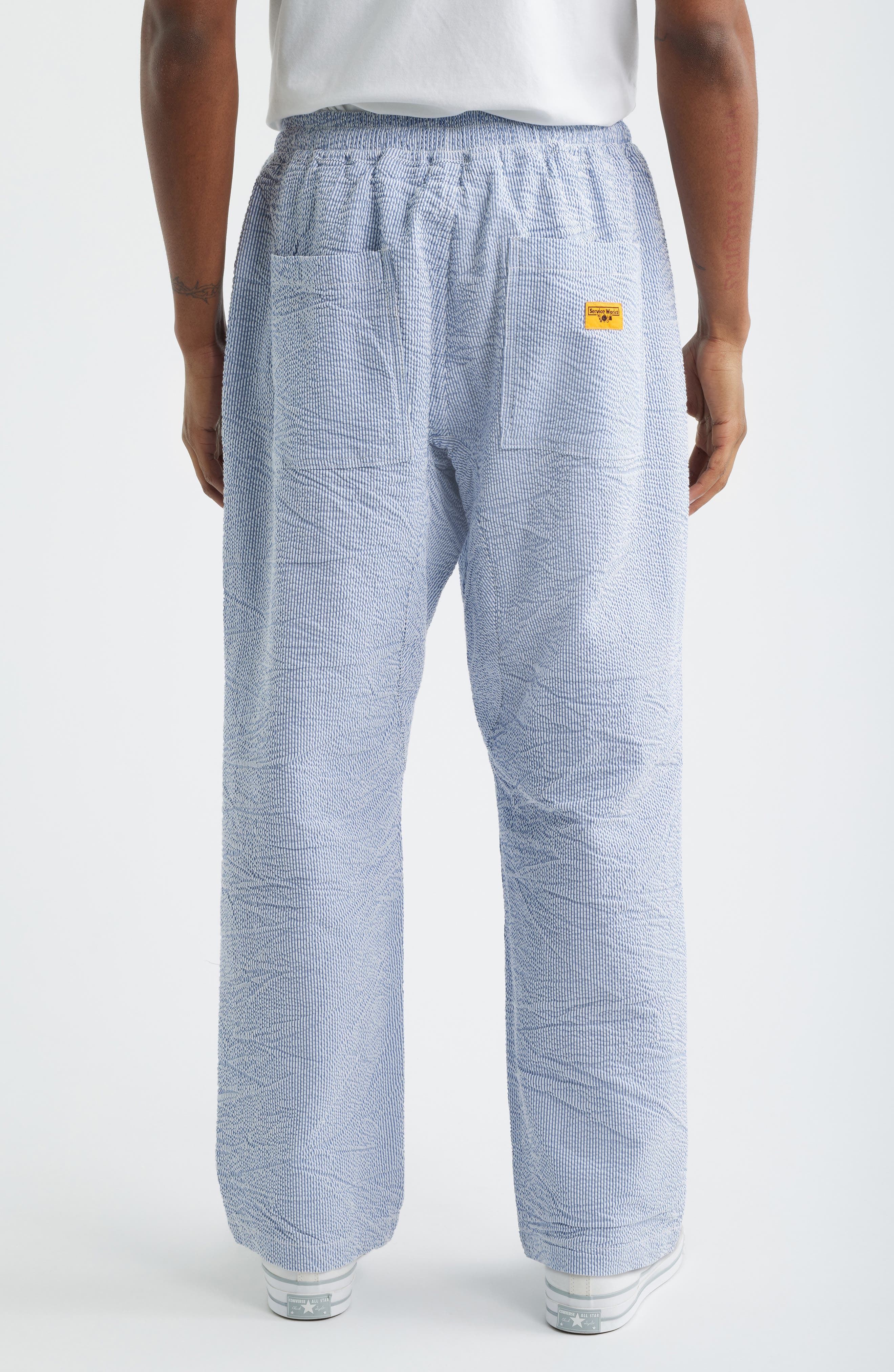 Seersucker Drawstring Chef Pants - image 2