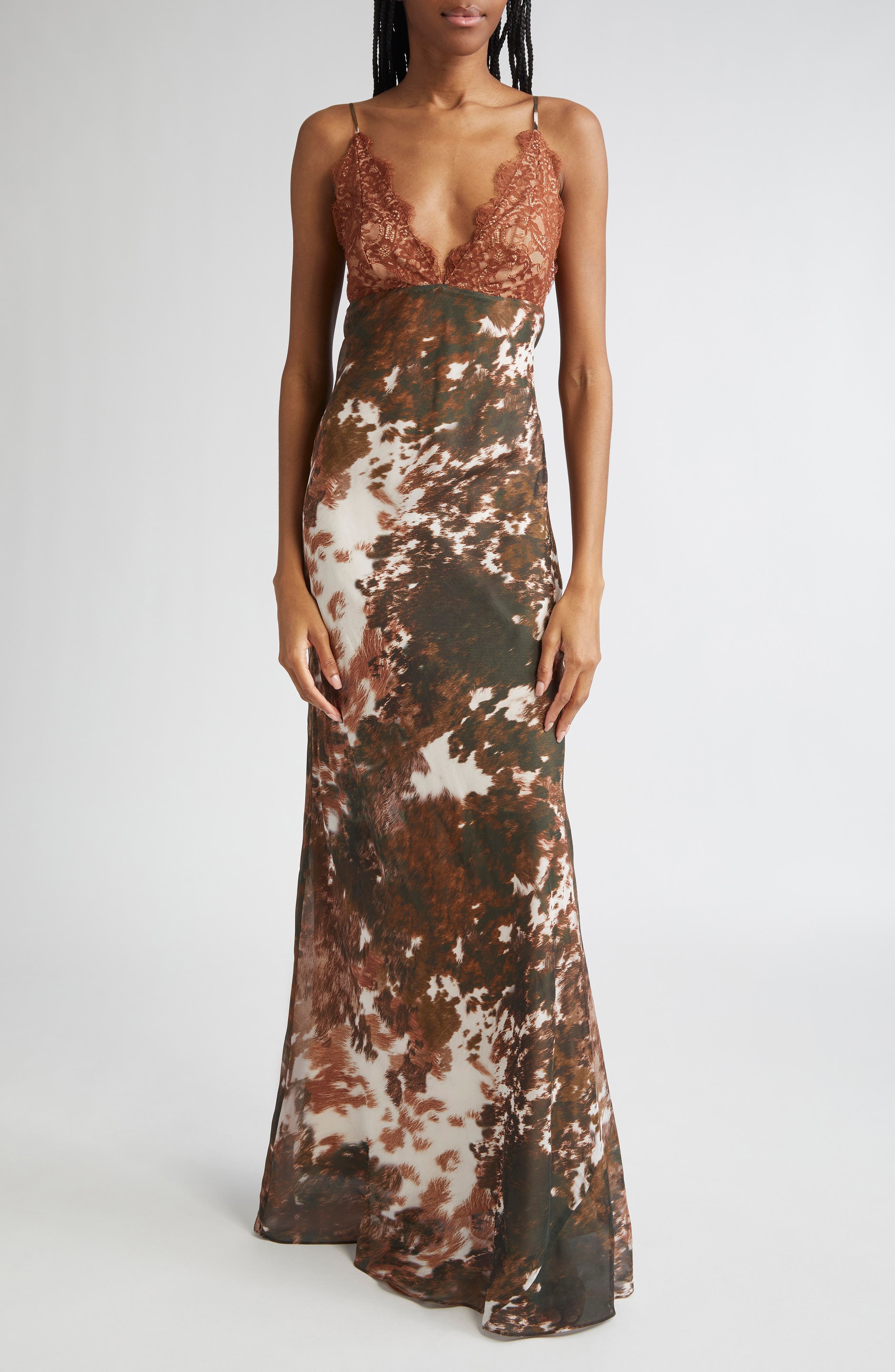 Susanna Lace Bust Silk Slipdress - image 1