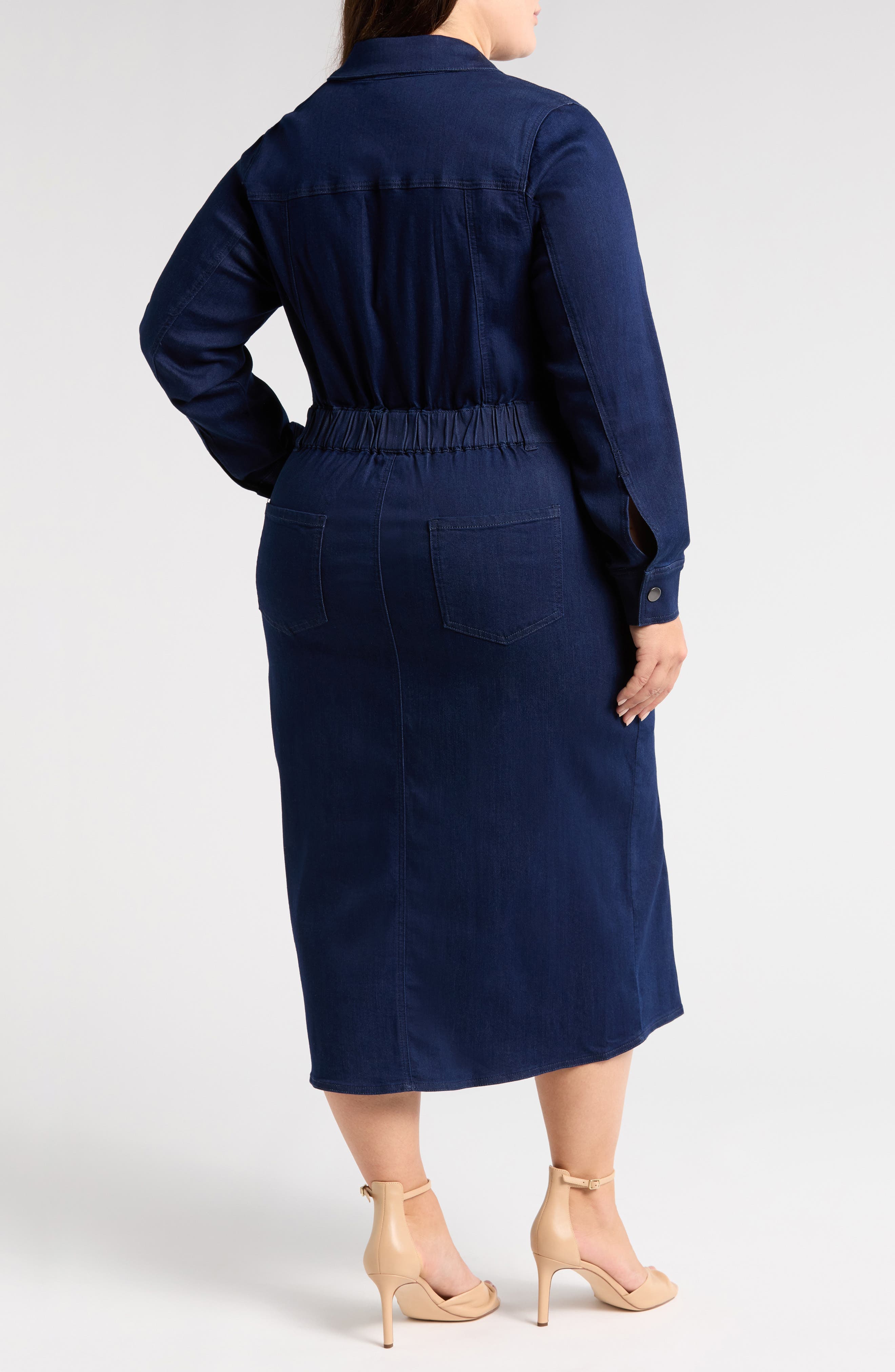 Dakota Long Sleeve Denim Midi Shirtdress - image 2