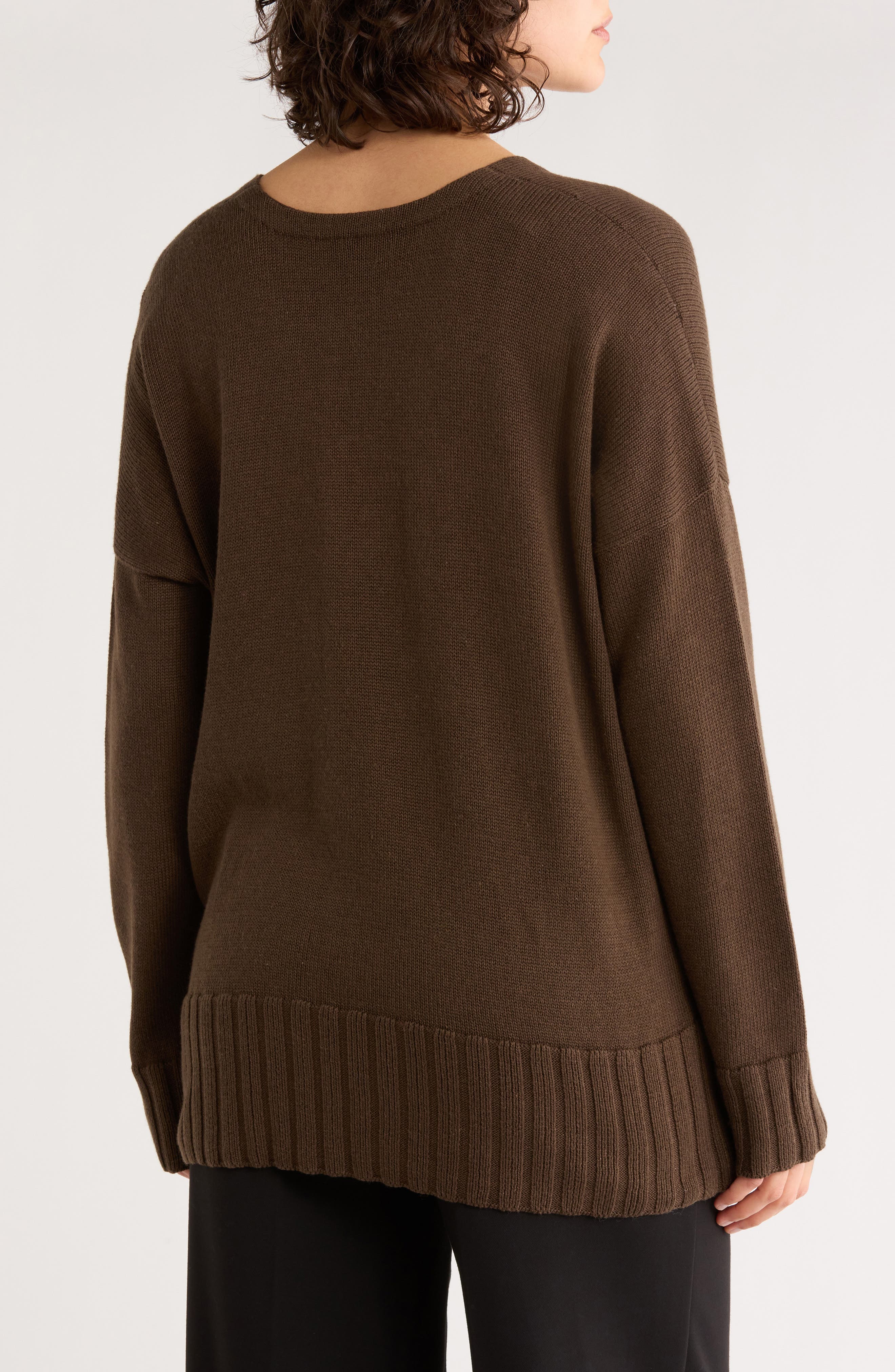 V-Neck Organic Cotton Blend Sweater - image 2