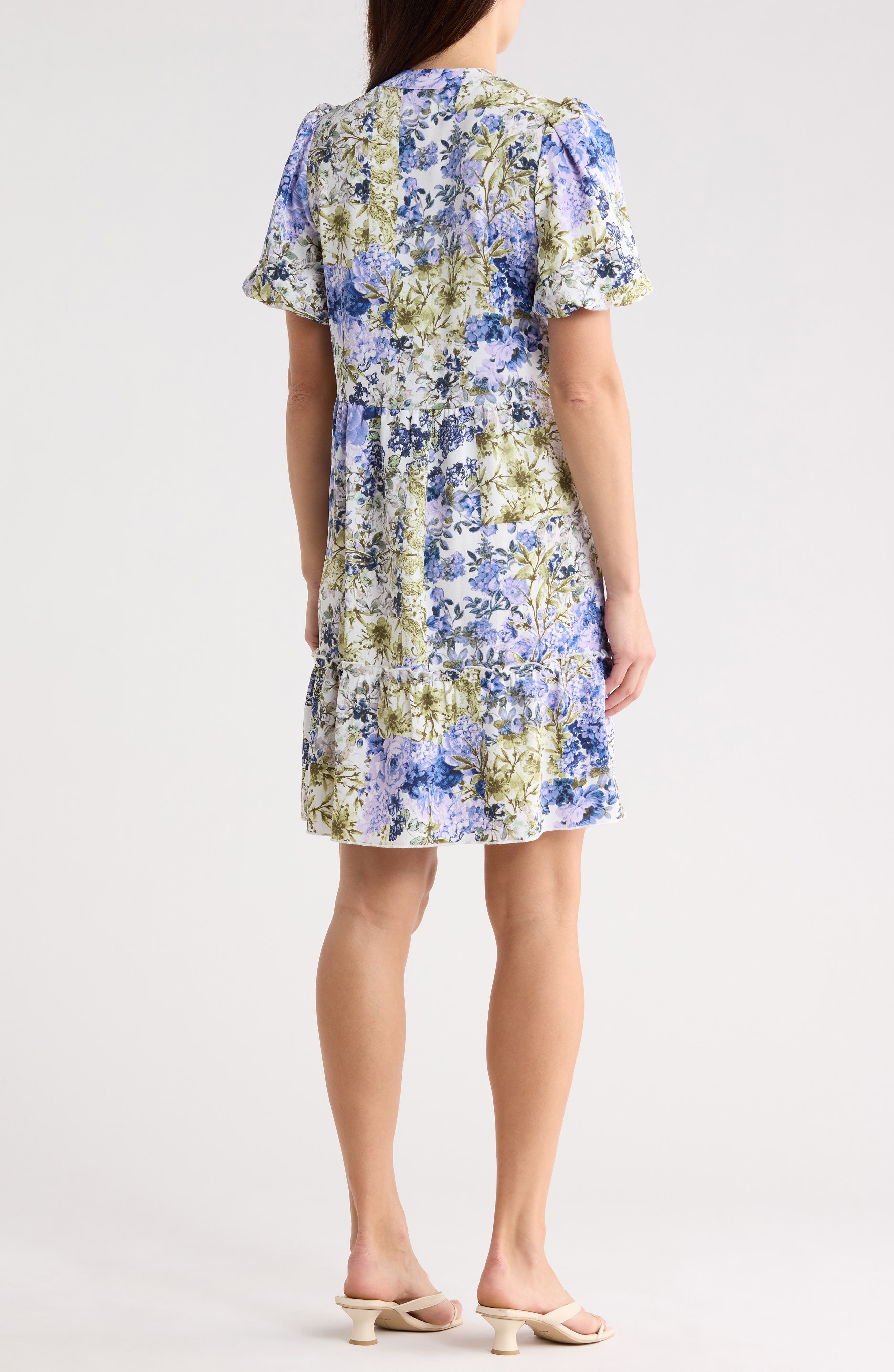 Floral Puff Sleeve Tiered Dress - image 2