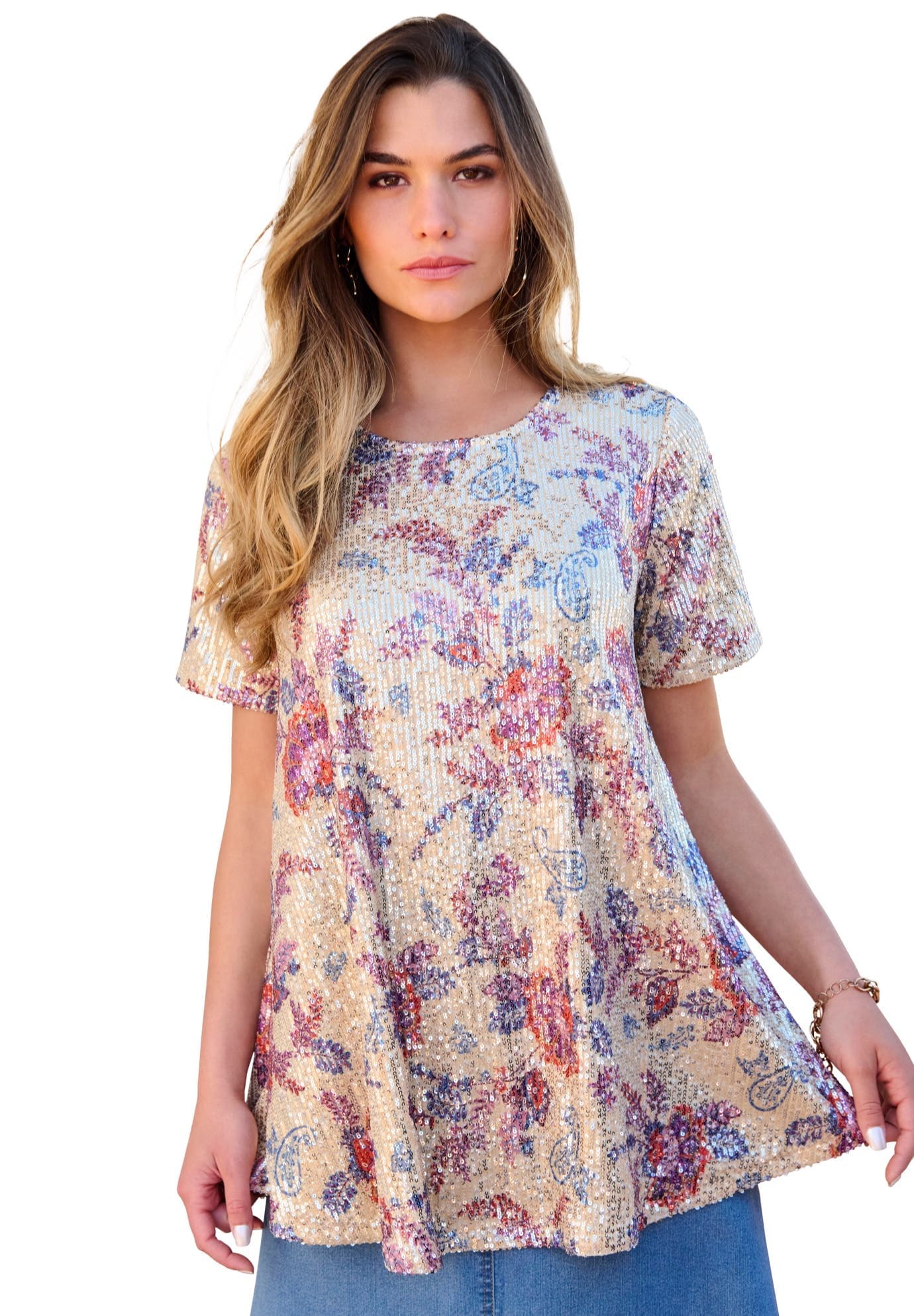 Plus Size Sequin Swing Tee - image 5