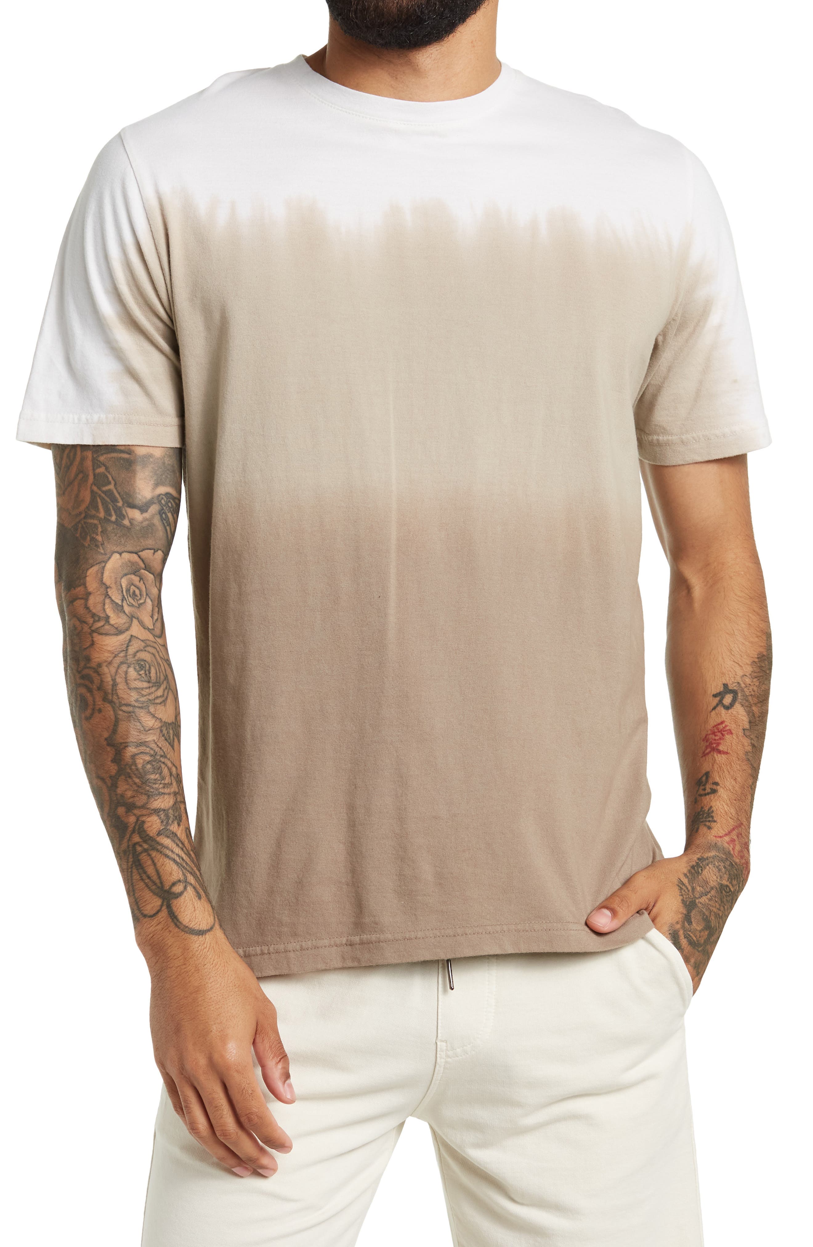 Ahoras Short Sleeve Dip Dye Crew Neck Shirt - image 1