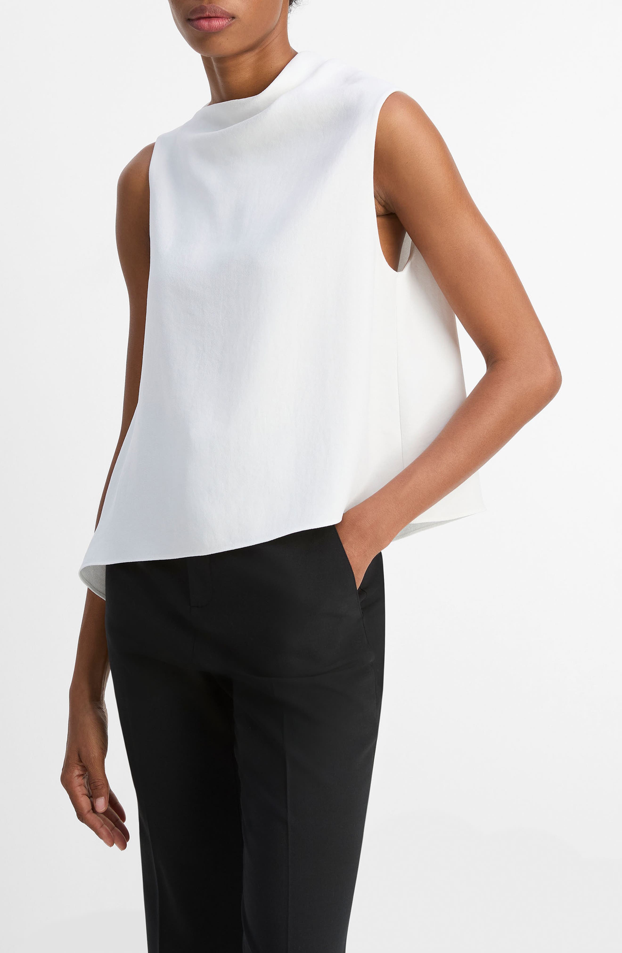 Asymmetric Drape Sleeveless Top - image 1
