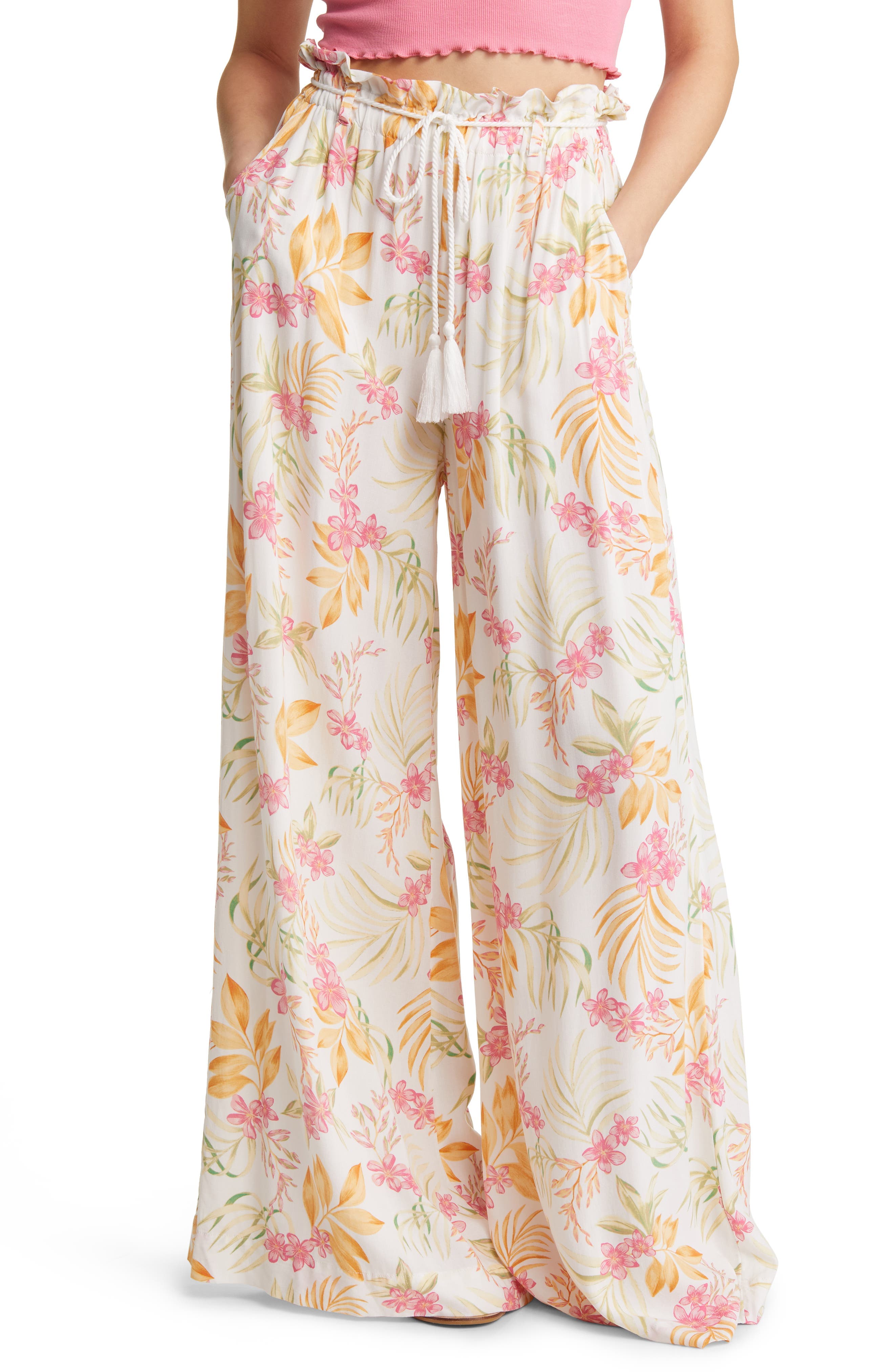 Sun Dance Floral High Waist Wide Leg Pants - image 1