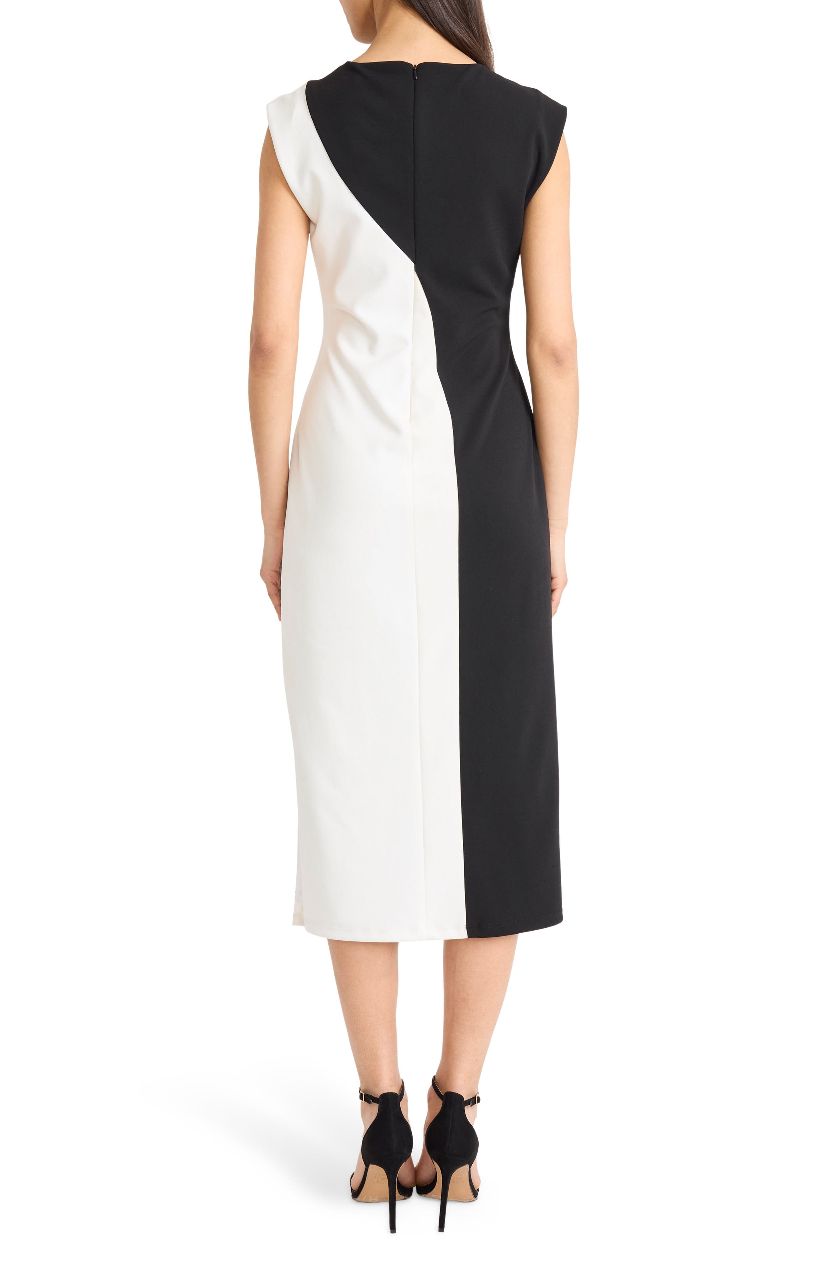 Colorblocked Sleeveless Midi Dress - image 2