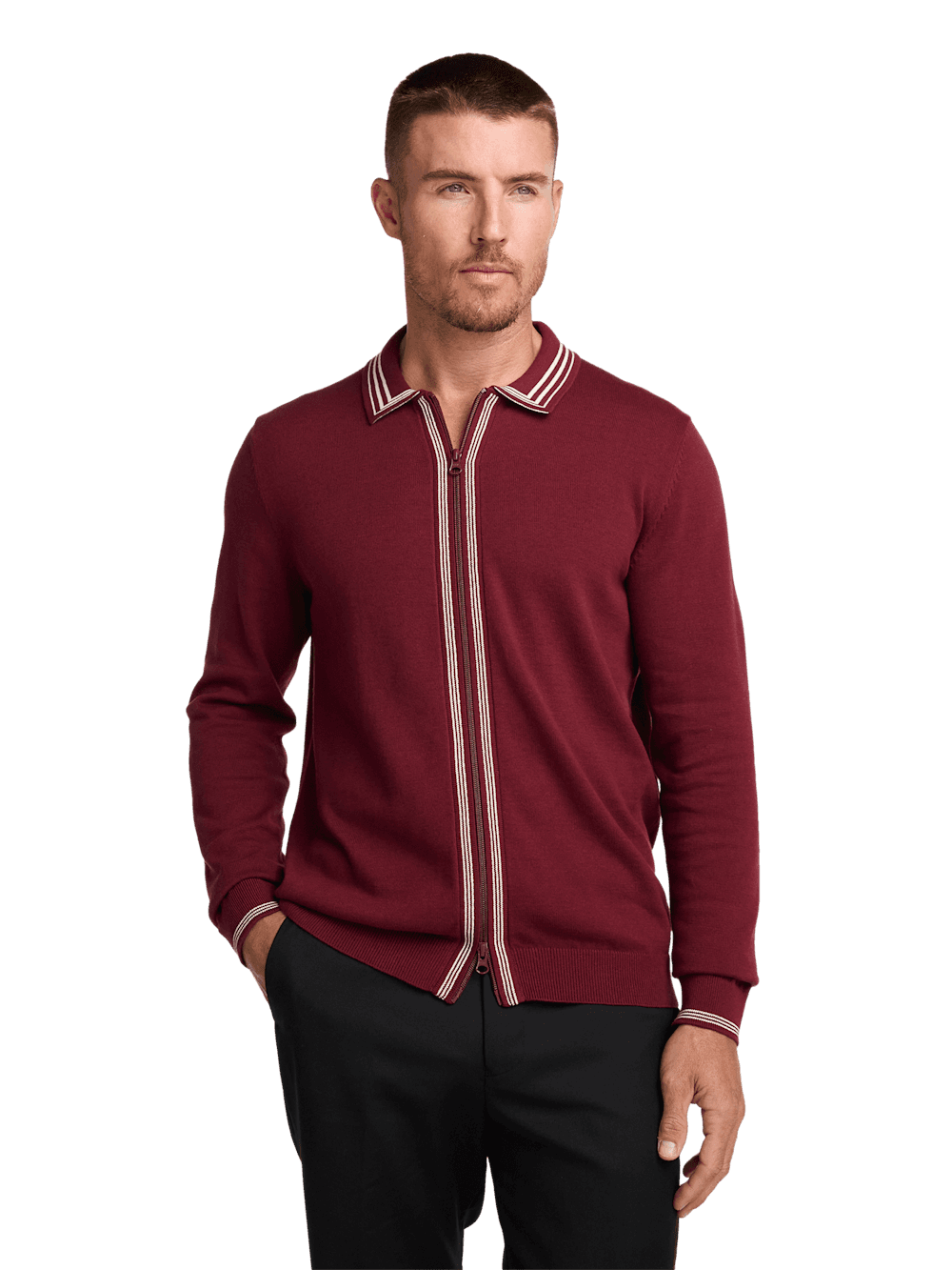 Cotton Full Zip Polo - image 2