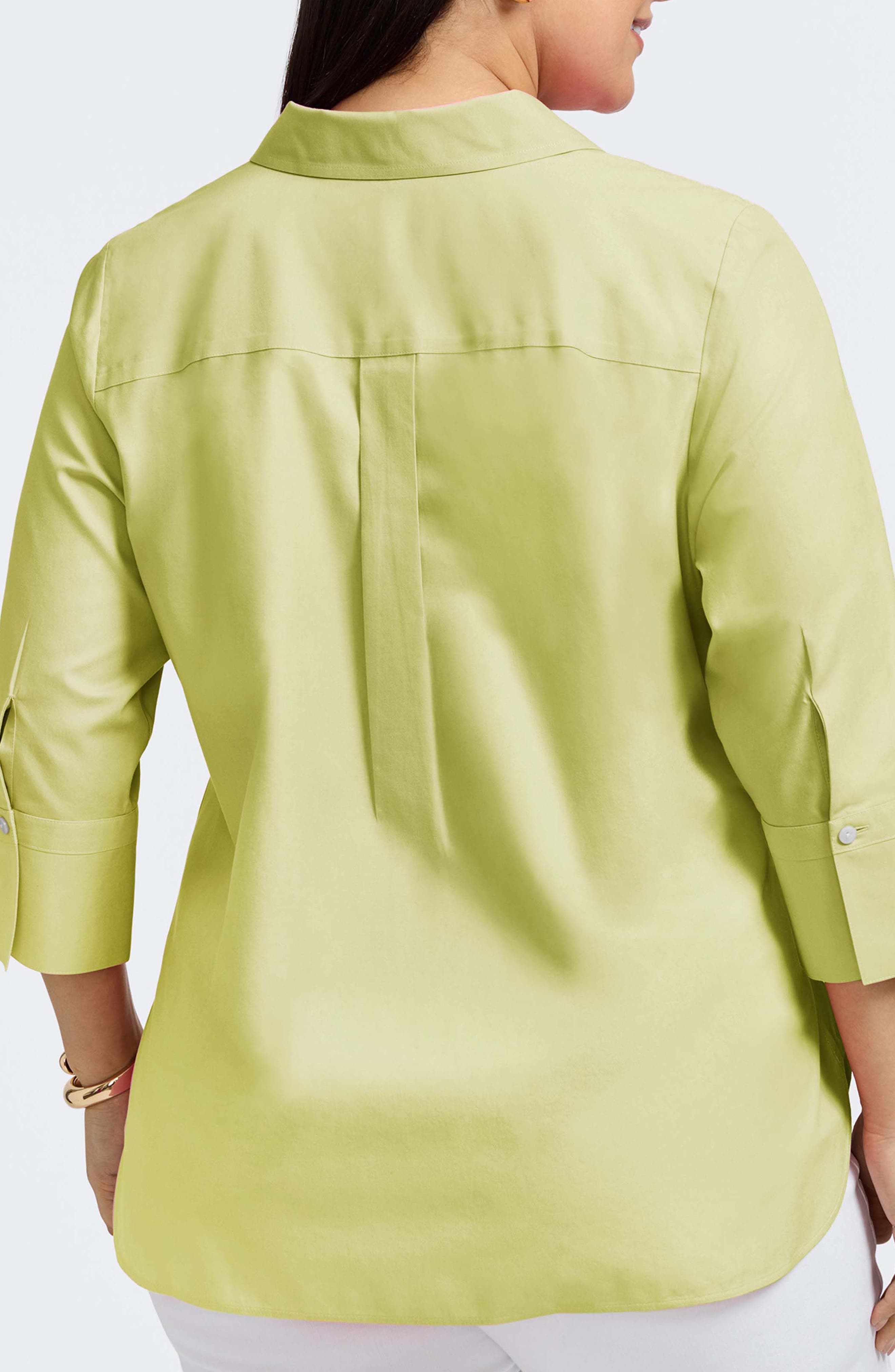Madison Non-Iron Three-Quarter Sleeve Cotton Button-Up Shirt - image 4