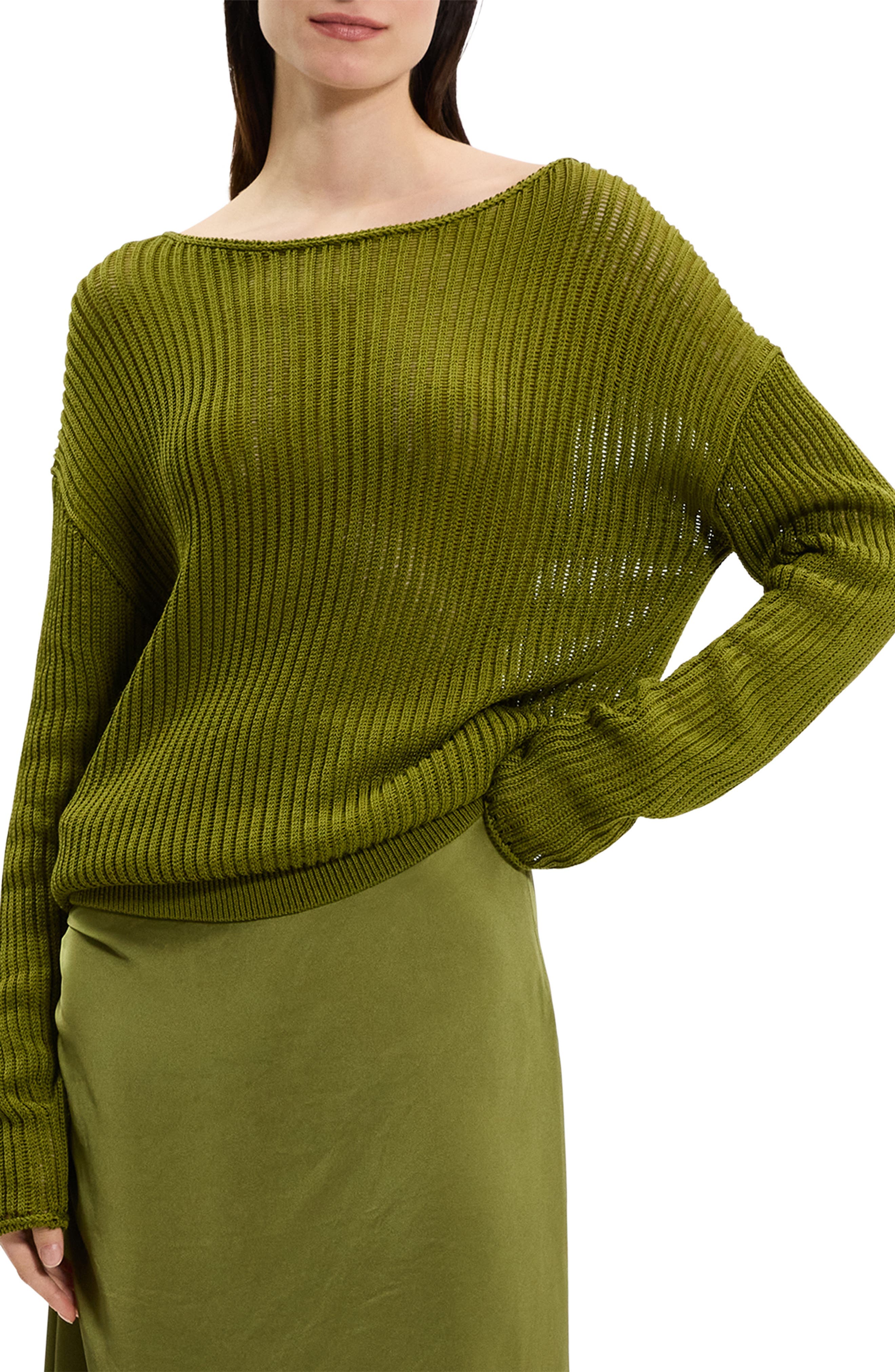 Open Neck Pima Cotton Sweater - image 1