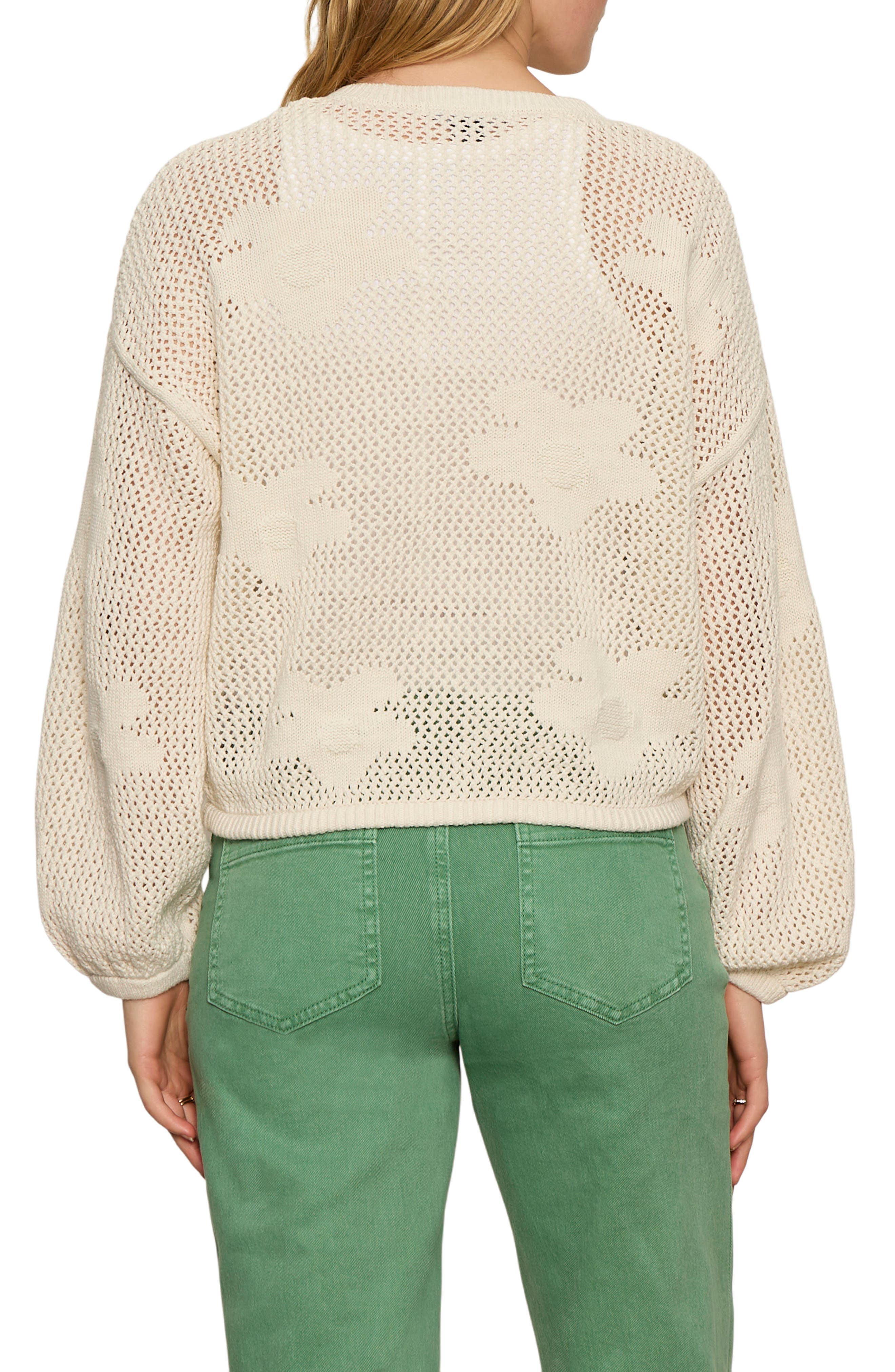 Daily Escape Flower Knit Front Zip Sweater - image 2