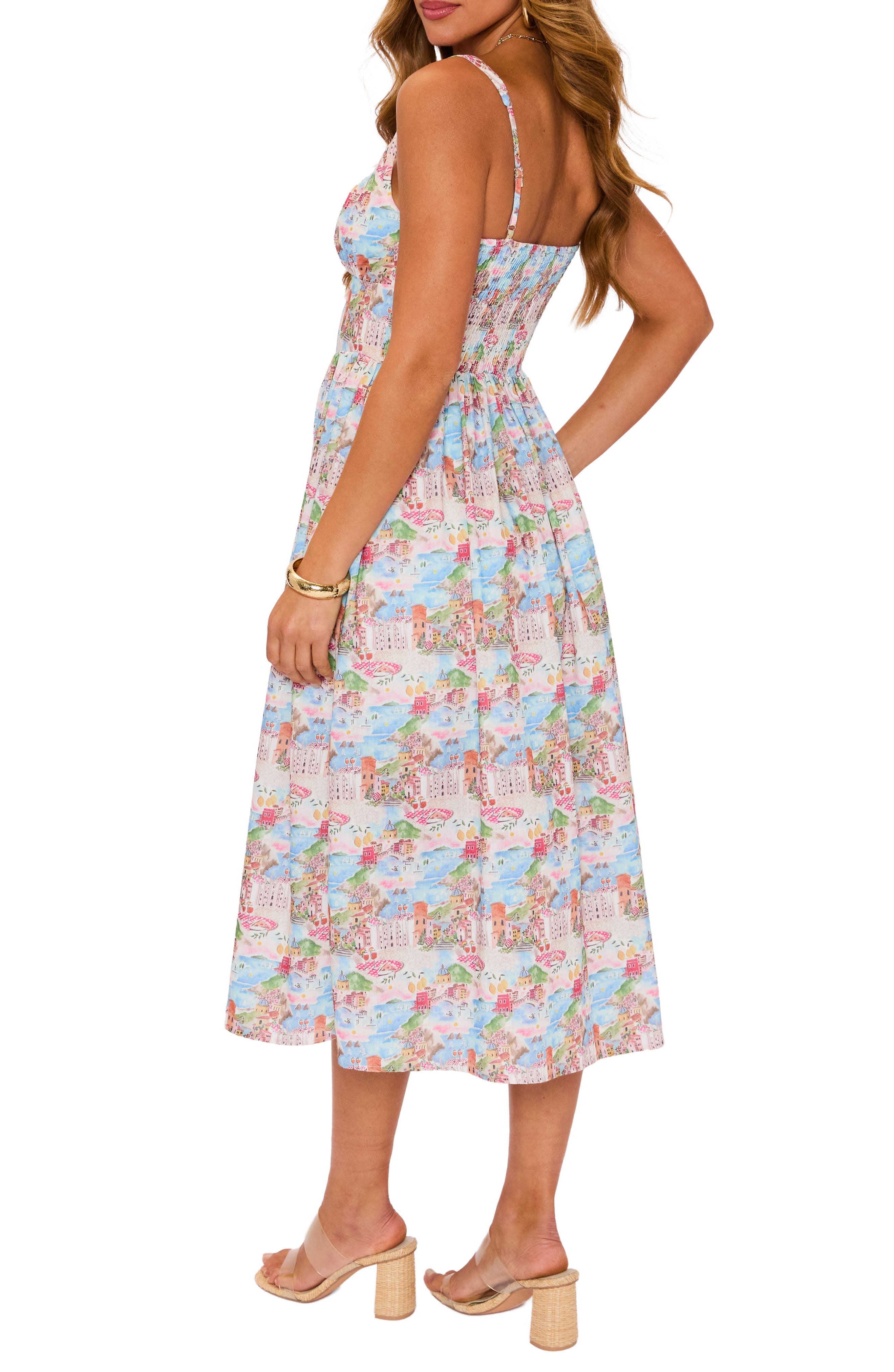Delilah Landscape Print Midi Dress - image 2