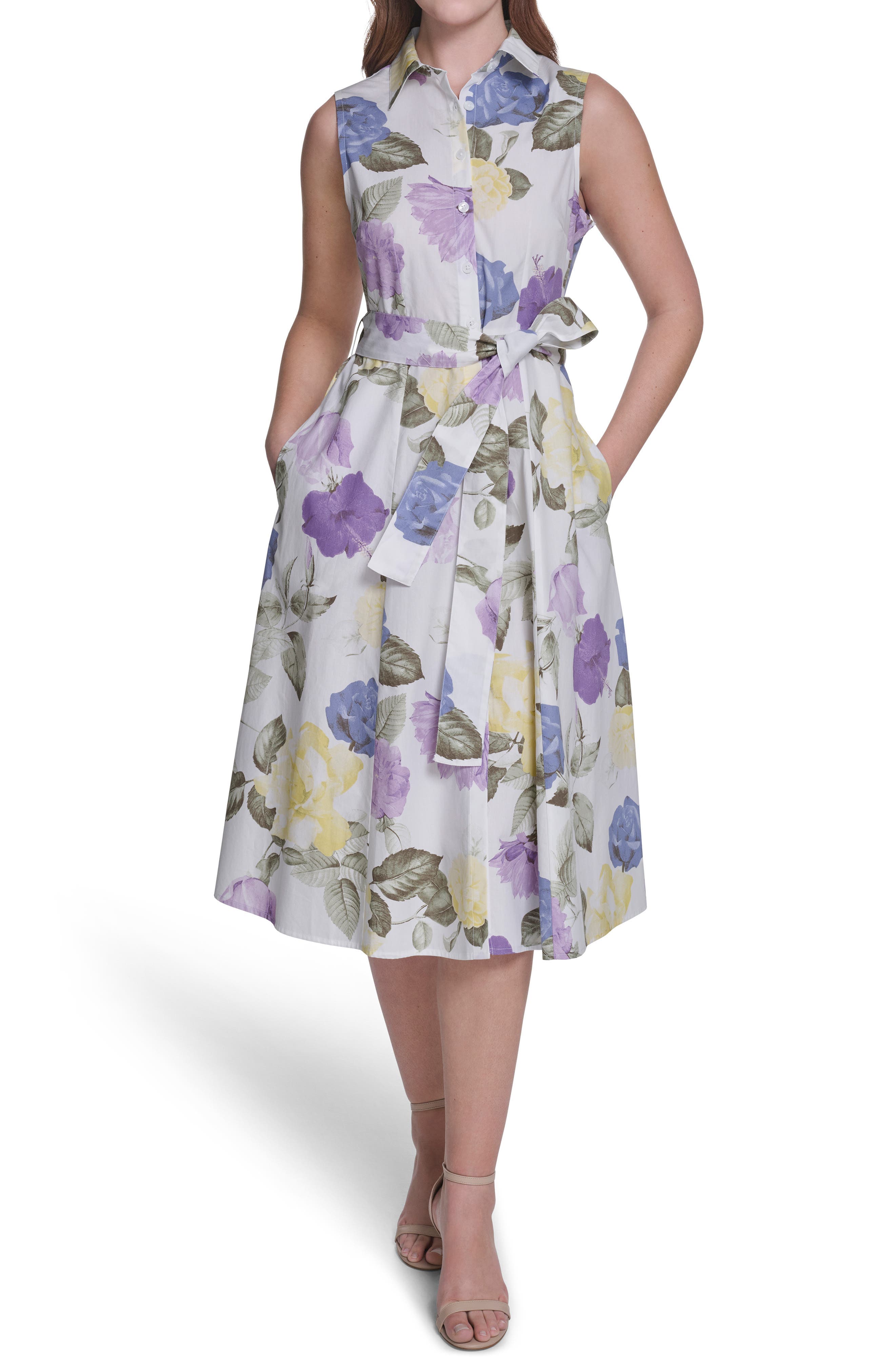 Sleeveless Cotton Shirtdress - image 1