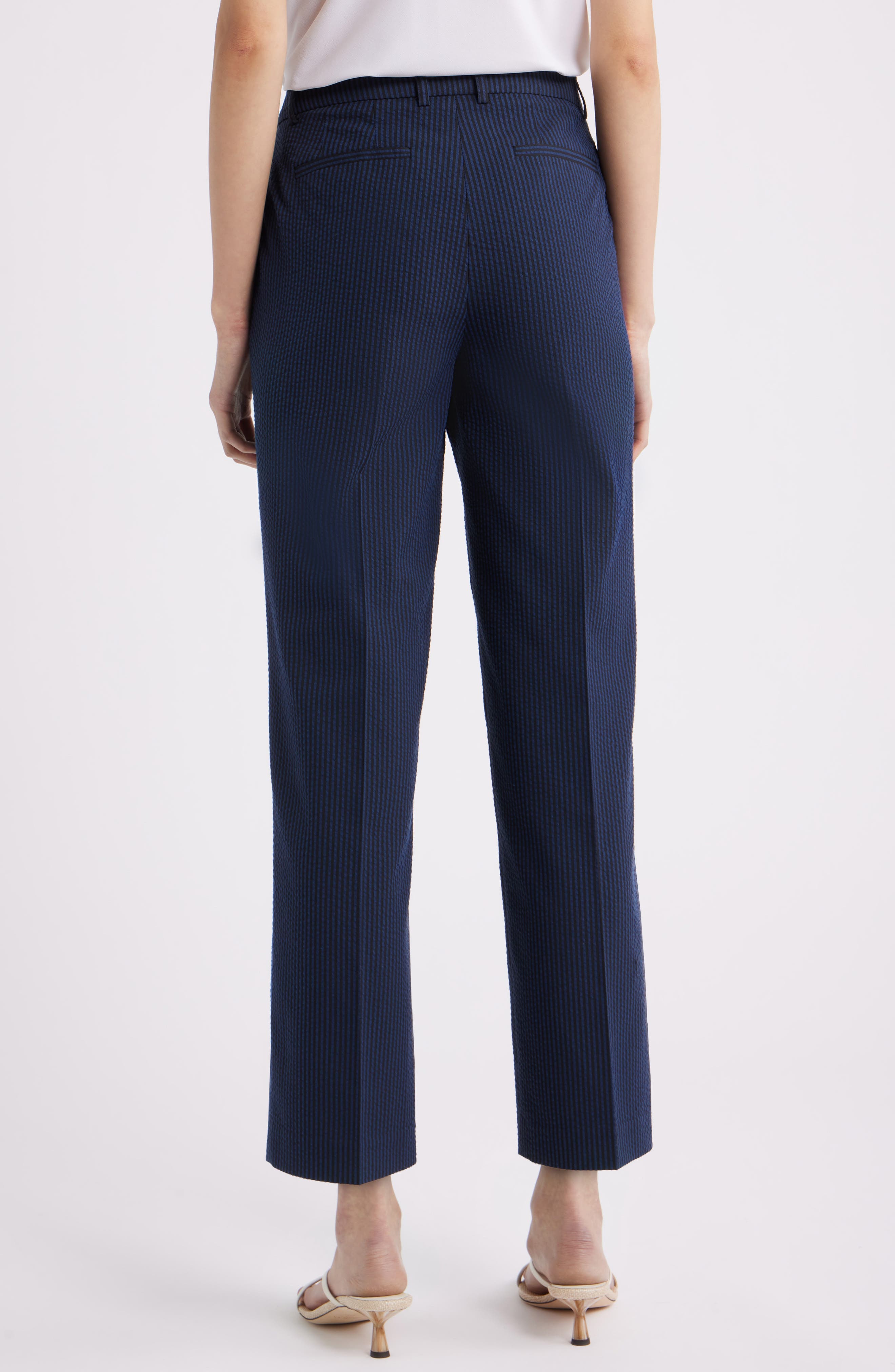 Stripe Straight Leg Ankle Pants - image 2